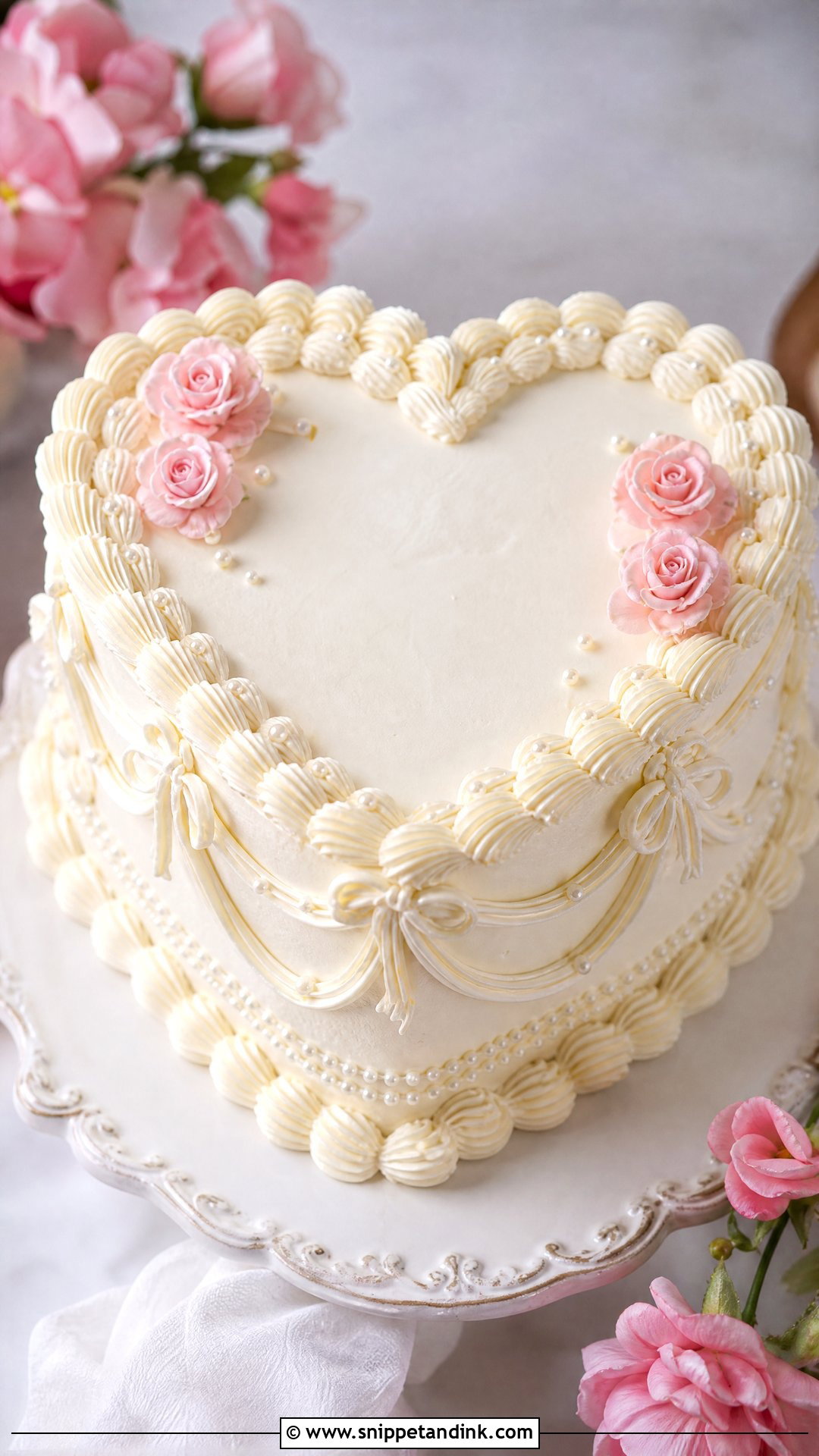 Heart Lambeth Wedding Cake - Snippet and Ink - 20 Lambeth Wedding Cake Ideas