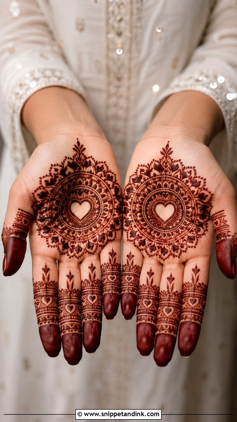 Heart Mandala Mehndi Design - Snippet and Ink - 30 Heart Mehndi Designs