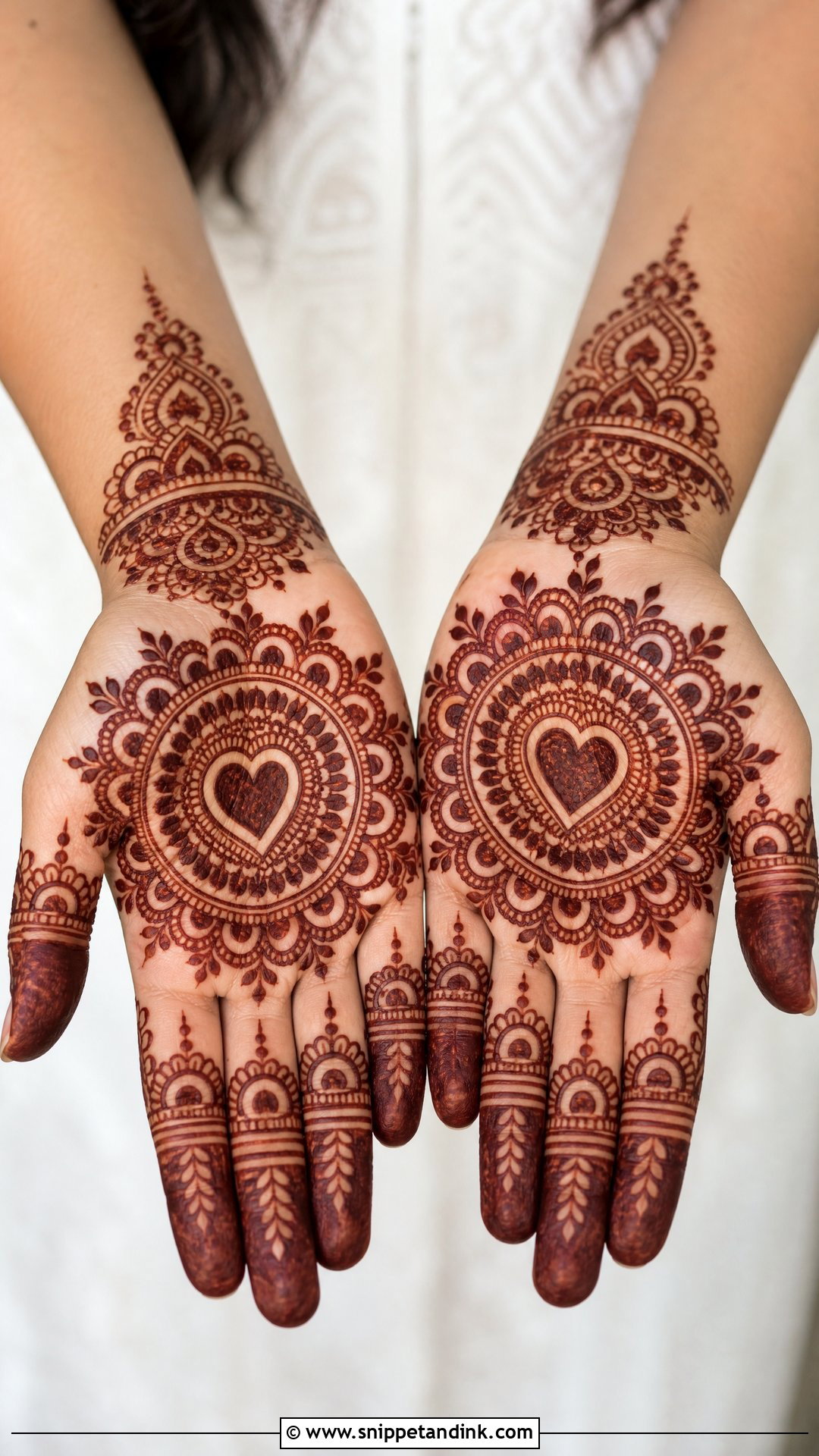 Heart Mandala Mehndi Design - Snippet and Ink - 25 Love Mehndi Designs
