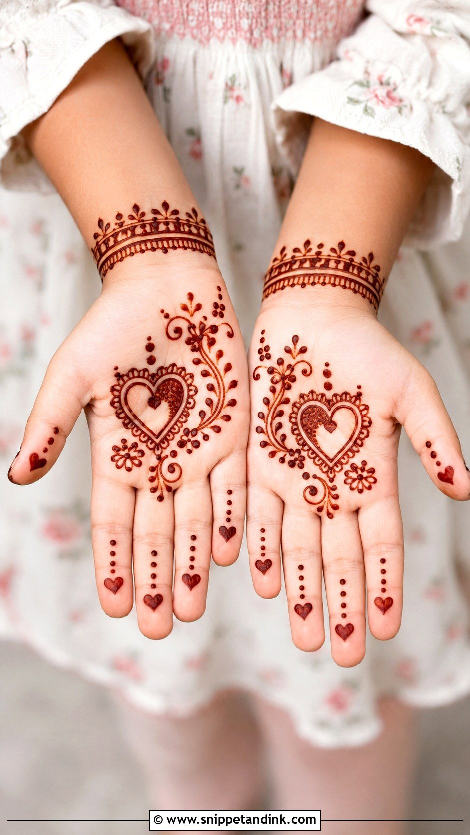 Heart Mehndi Design For Kids - Snippet and Ink - 30 Cute Mehndi Designs for Kids