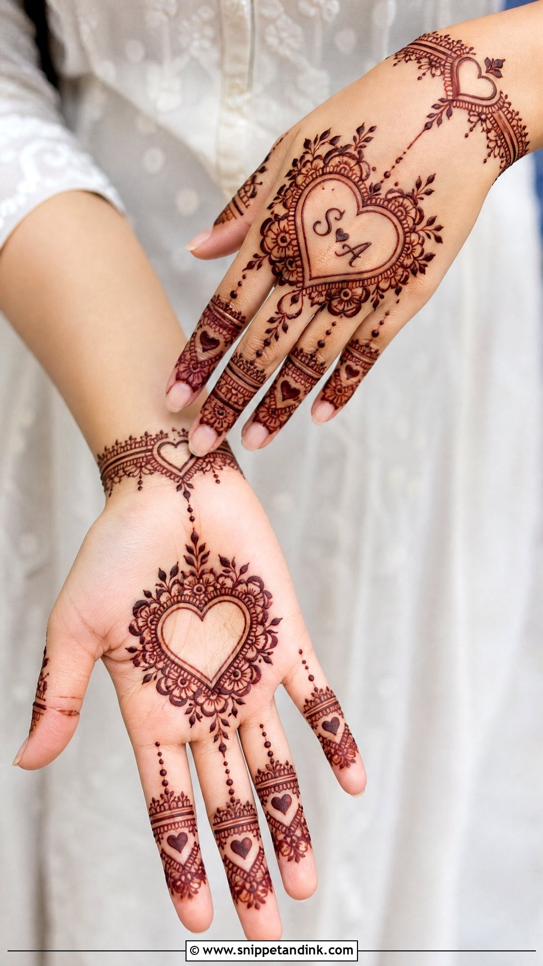 Heart Mehndi Design - Snippet and Ink - 35 Unique Mehndi Designs