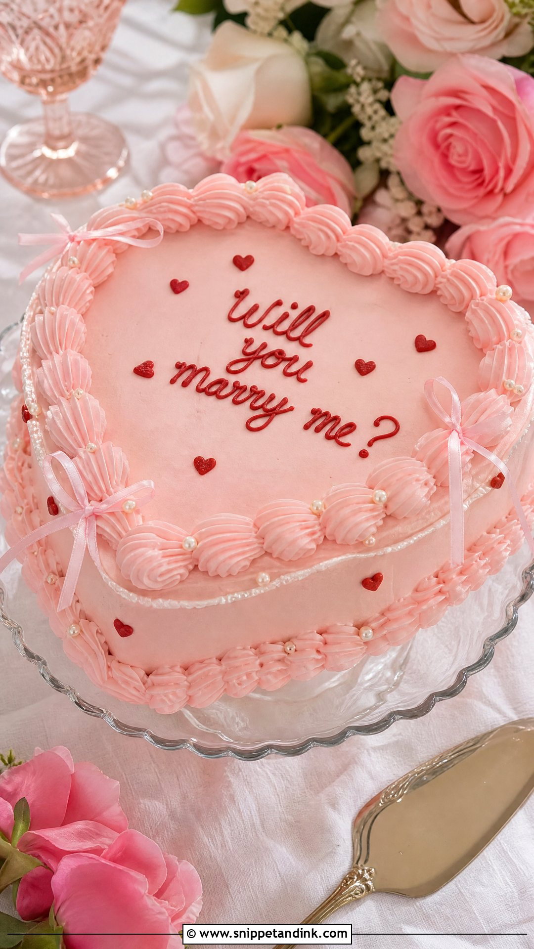 Heart Proposal Cake - Snippet and Ink - 20 Proposal Cake Ideas
