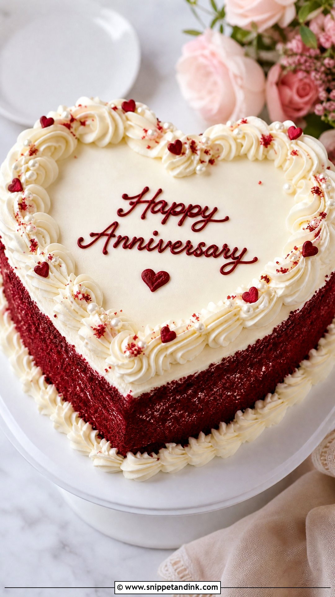 Heart Shape Anniversary Cake - Snippet and Ink - 30 Couple Anniversary Cake Ideas