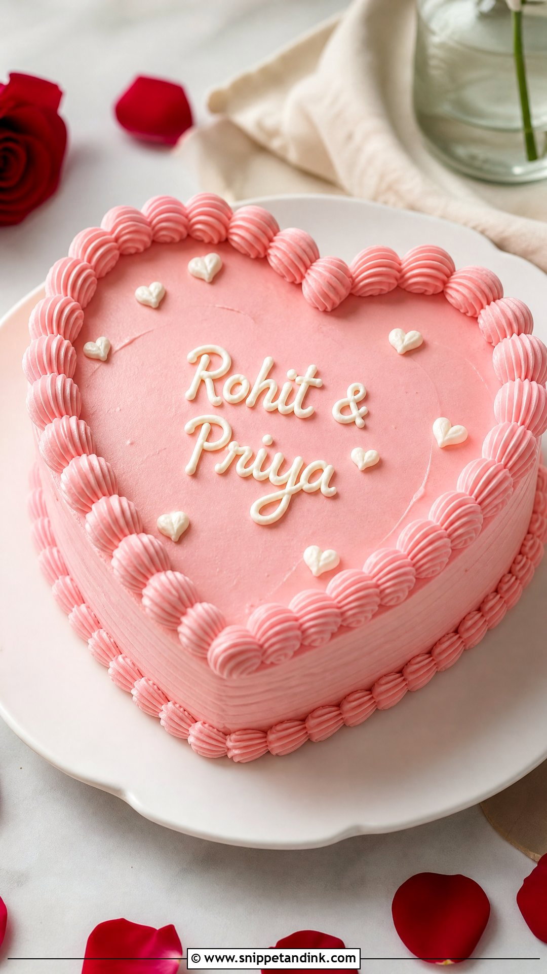Heart Shape Anniversary Cake - Snippet and Ink - 30 Marriage Anniversary Cake Design Ideas