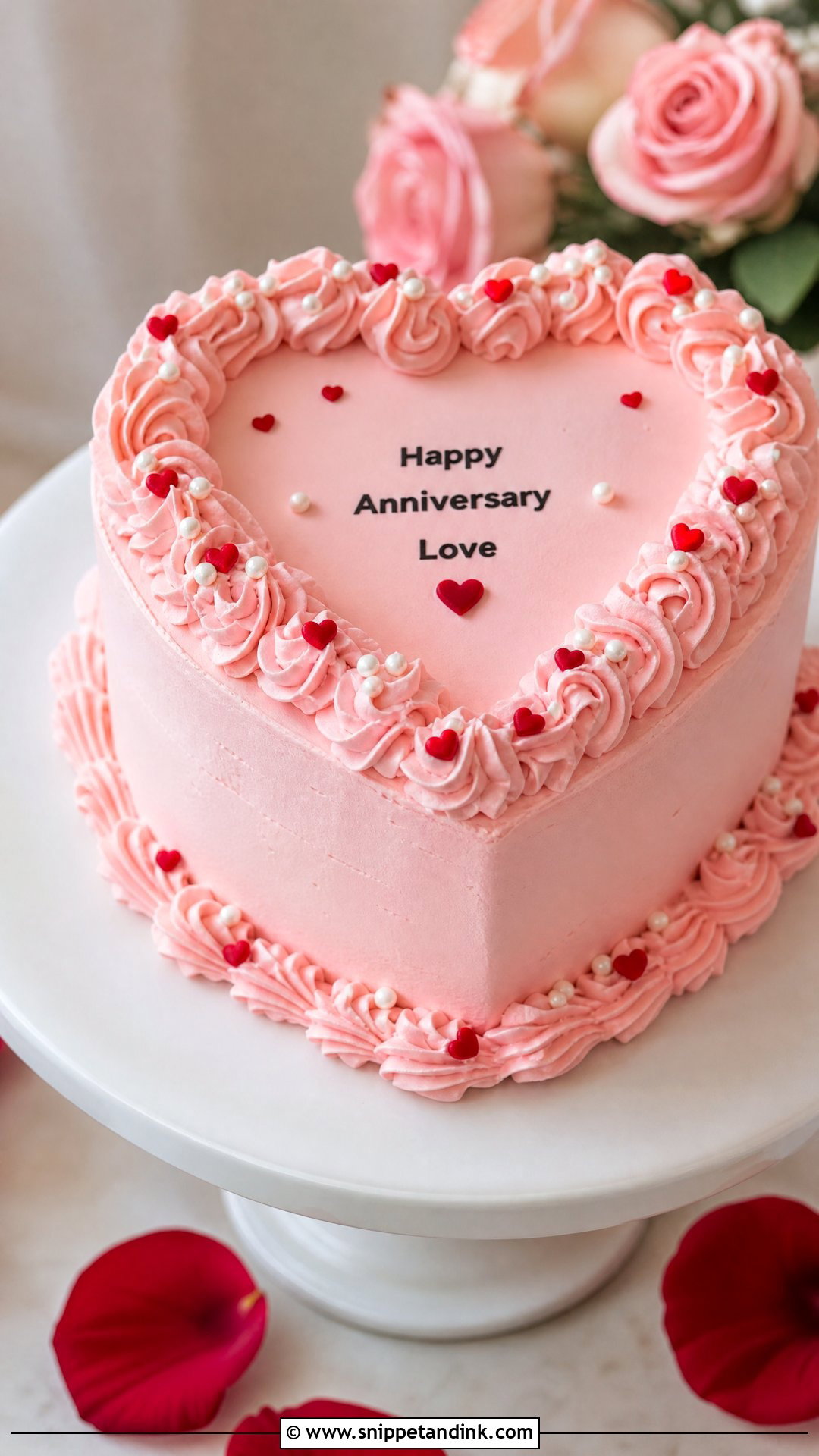 Heart Shape Anniversary Cake - Snippet and Ink - 25 Simple Anniversary Cake Ideas