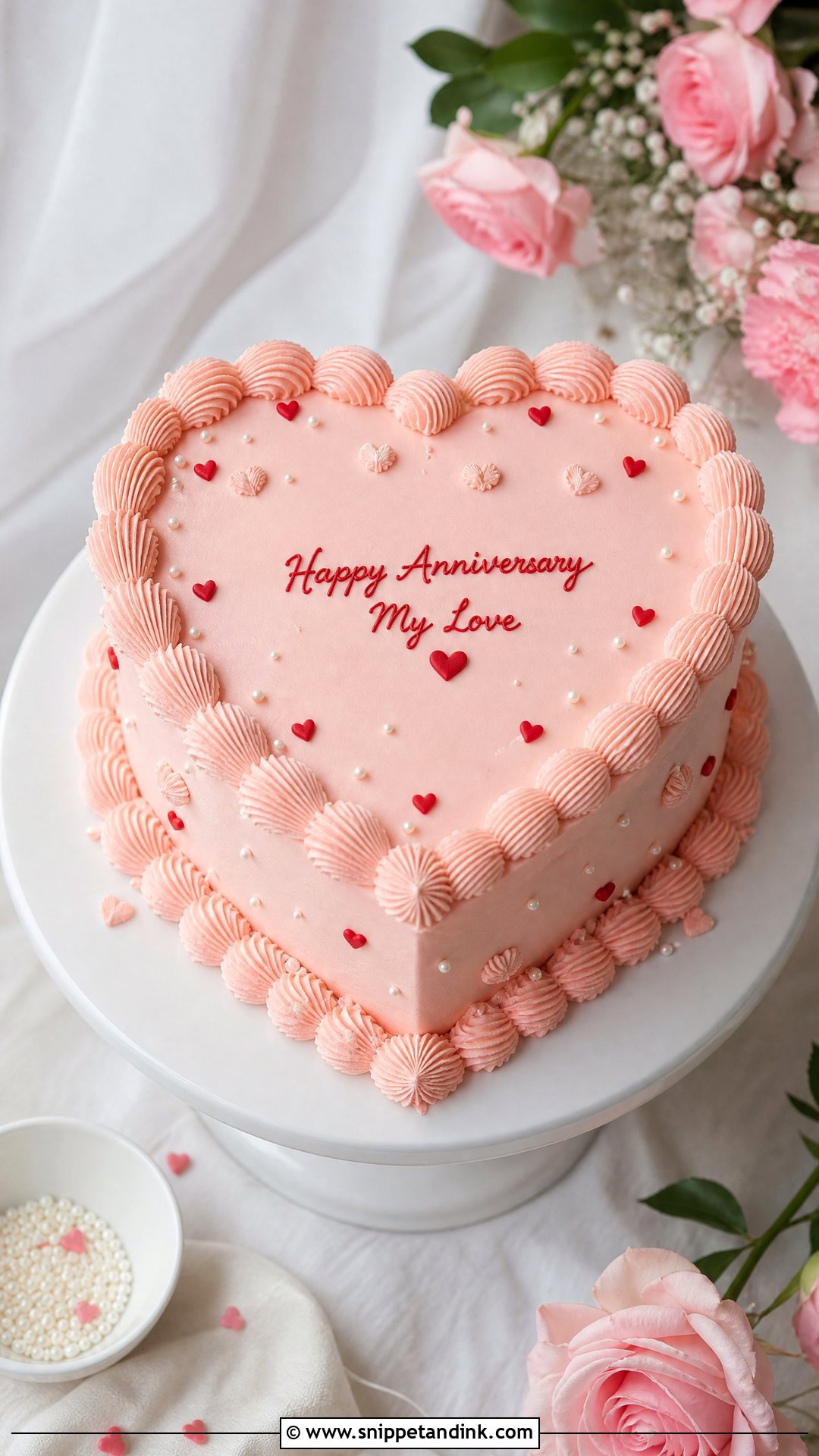 Heart Shape Couple Cake - Snippet and Ink - 30 Couple Cake Designs