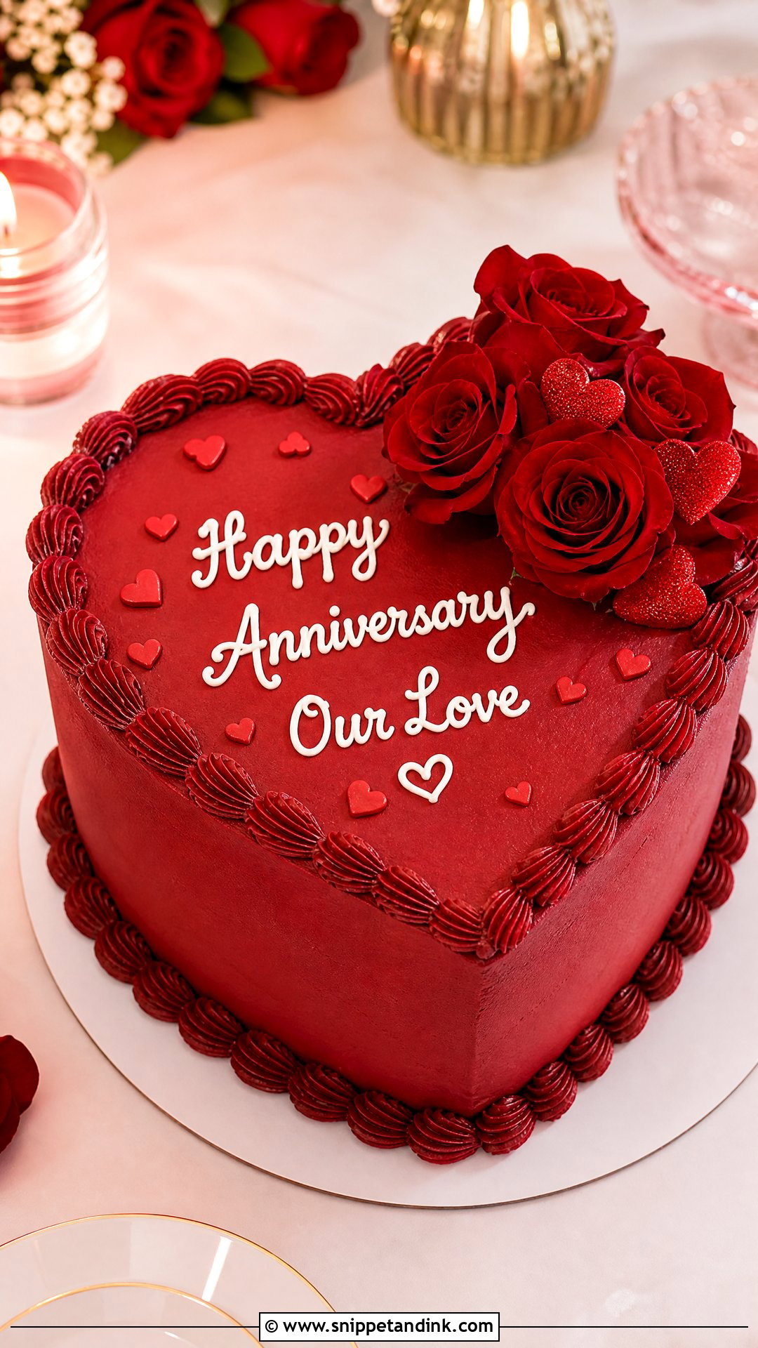 Heart Shape Marriage Anniversary Cake - Snippet and Ink - 20 Marriage Anniversary Cakes