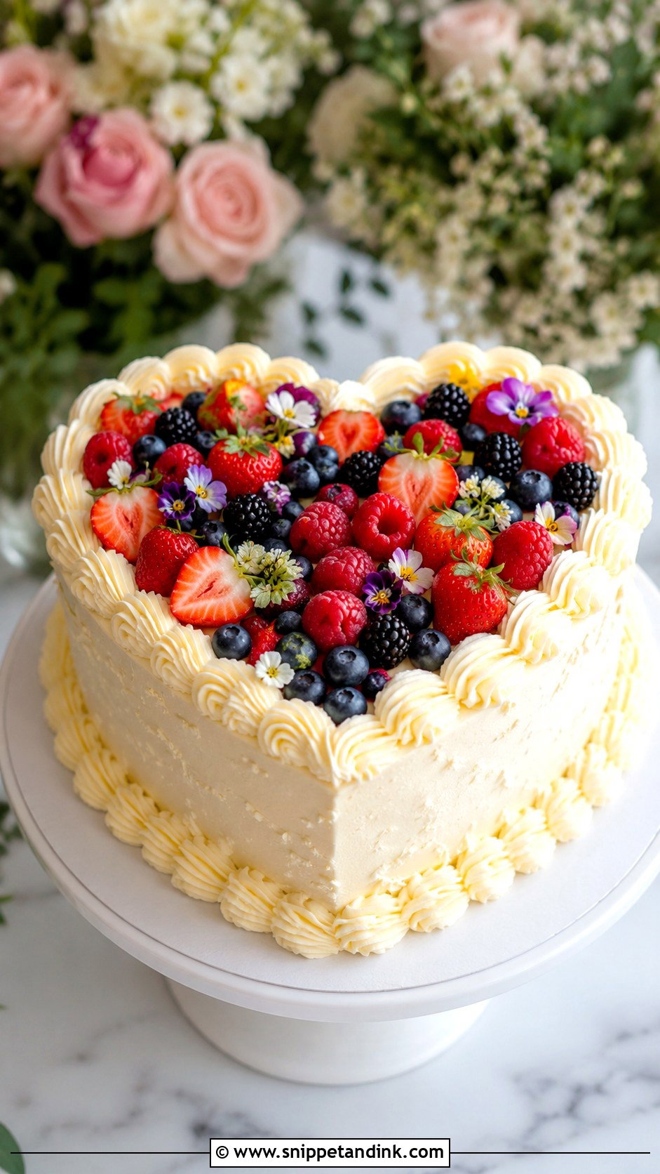 Heart Shape Wedding Cake With Fresh Fruit - Snippet and Ink - 20 Heart Shape Cake Ideas for Wedding