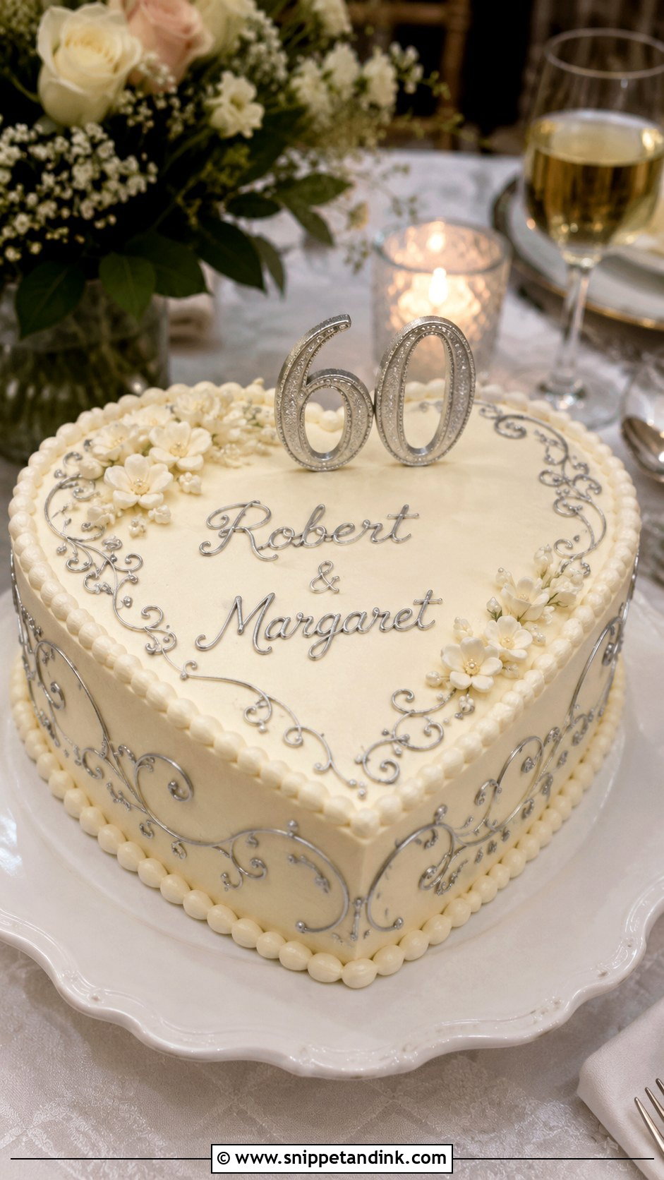 Heart Shaped Anniversary Cake - Snippet and Ink - 20 60th Wedding Anniversary Cake Ideas