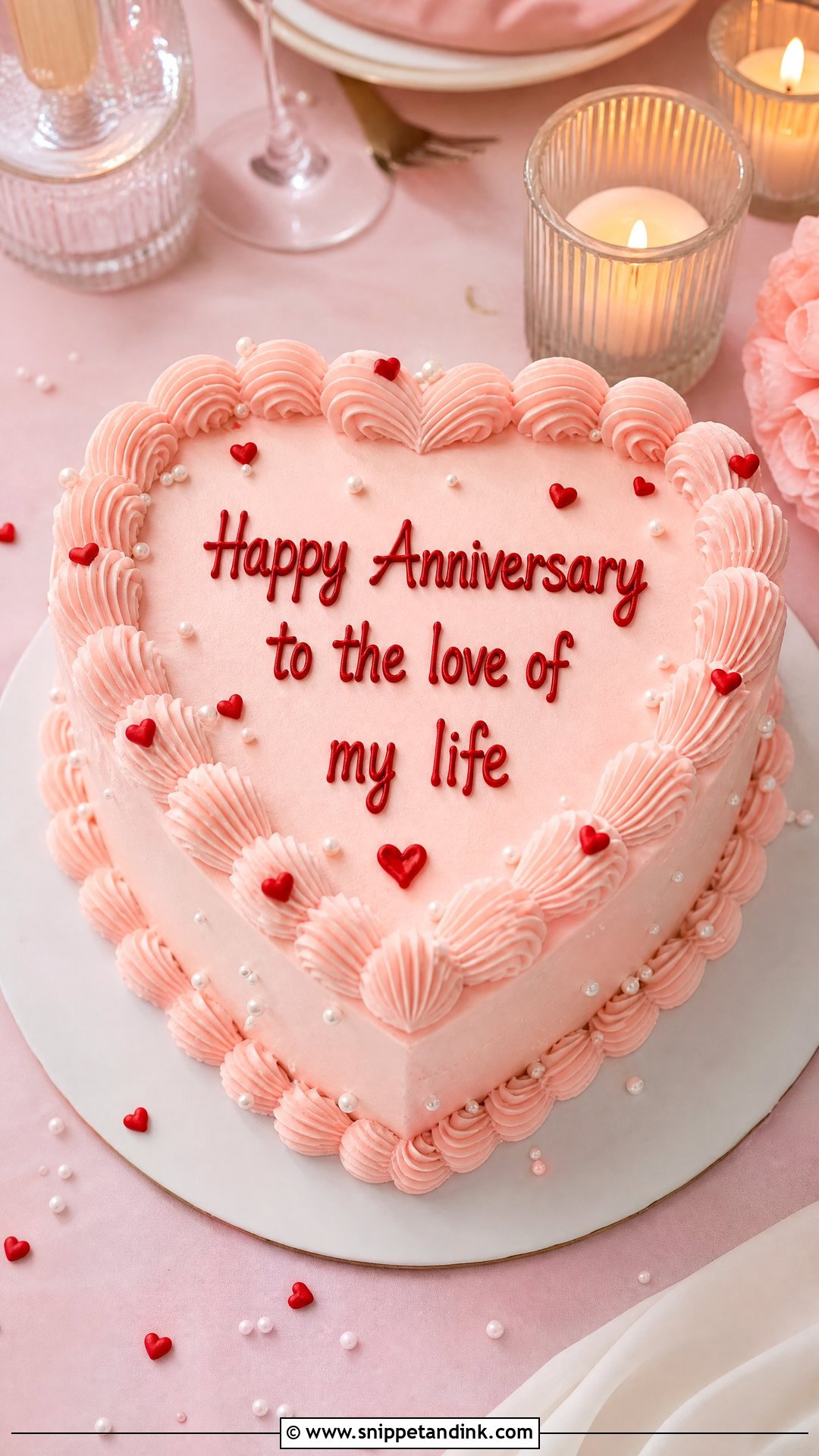 Heart Shaped Anniversary Cake - Snippet and Ink - 25 Simple Anniversary Cake Designs