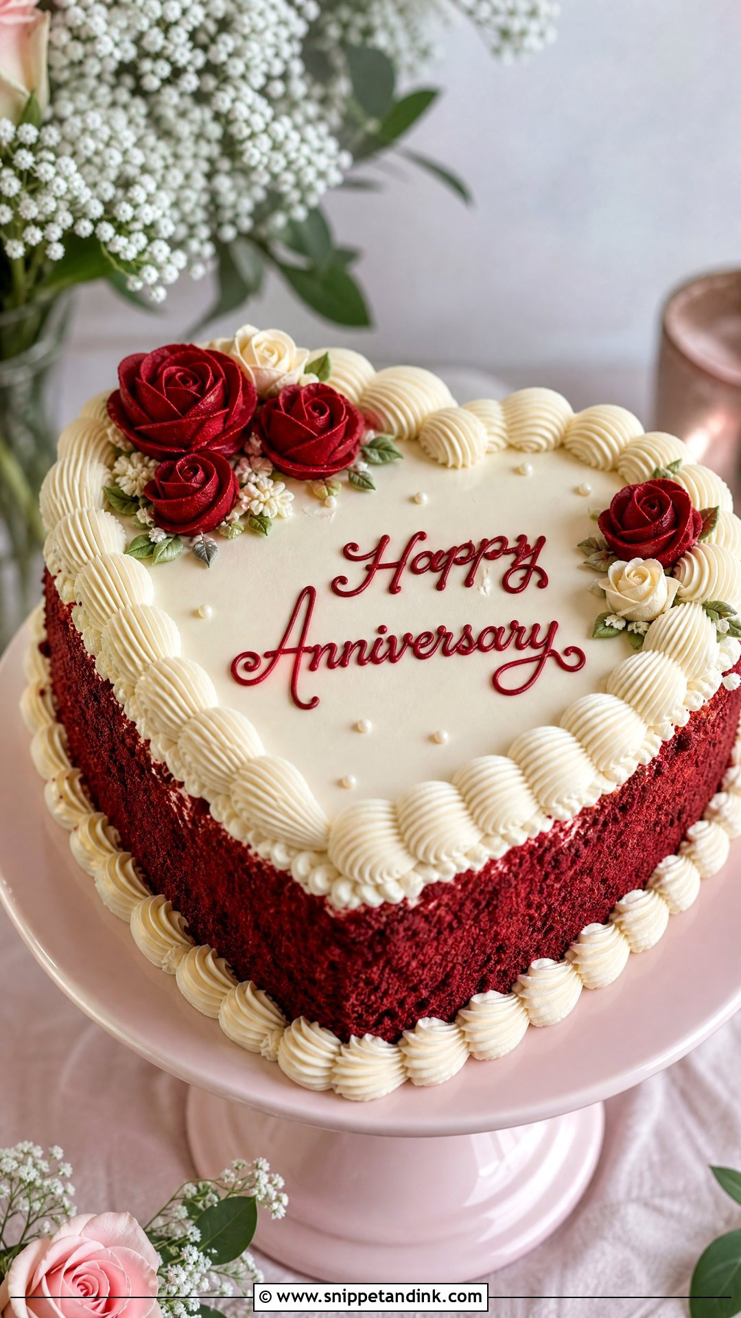 Heart Shaped Anniversary Cake - Snippet and Ink - 25 Unique Wedding Anniversary Cake Ideas