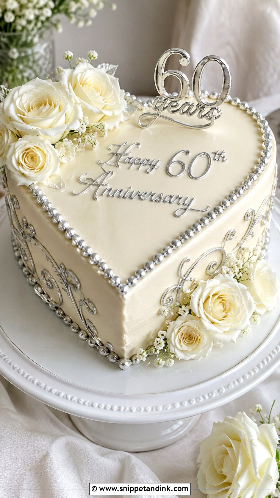 Heart Shaped Anniversary Cake - Snippet and Ink - 20 60th Wedding Anniversary Cakes