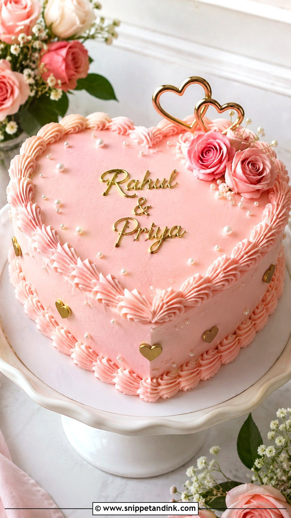Heart Shaped Anniversary Cake - Snippet and Ink - 20 Couple Anniversary Cake Ideas