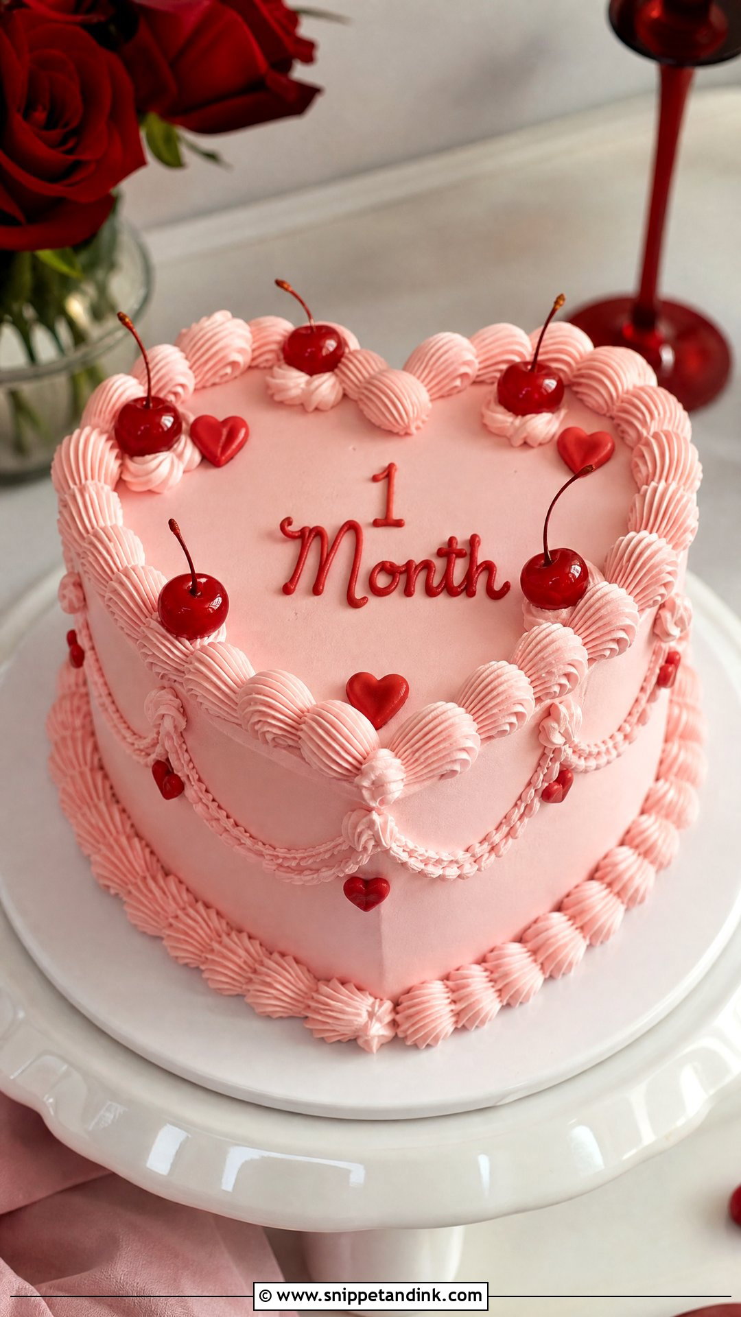 Heart Shaped Anniversary Cake - Snippet and Ink - 25 1 Month Anniversary Cake Ideas