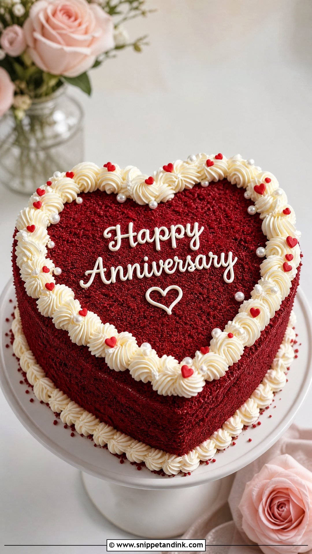 Heart Shaped Anniversary Cake - Snippet and Ink - 25 Love Anniversary Cake Ideas