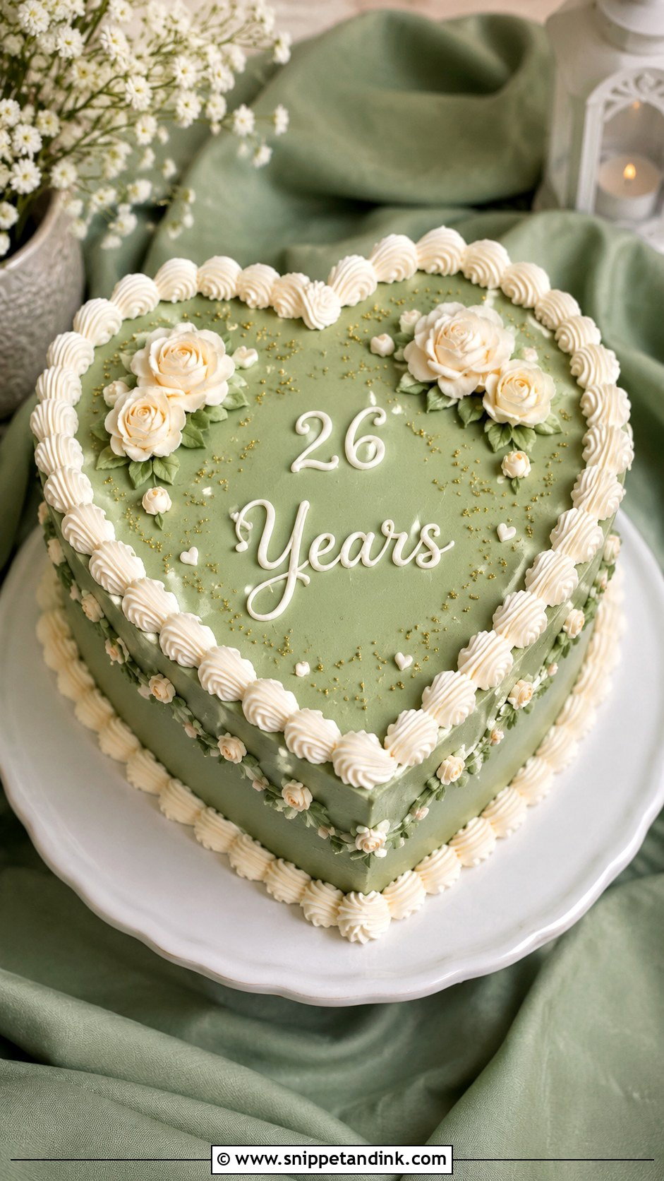 Heart Shaped Anniversary Cake - Snippet and Ink - 20 26th Anniversary Cake Ideas