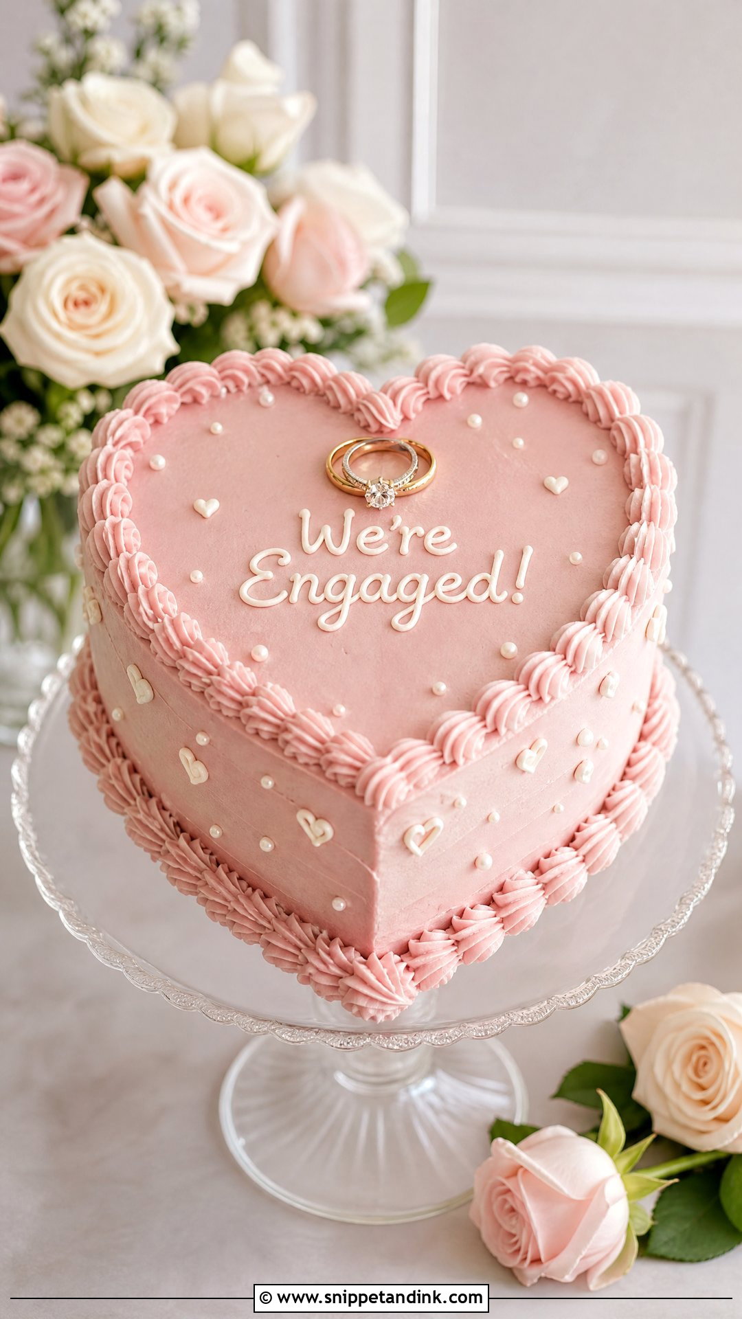 Heart Shaped Engagement Cake - Snippet and Ink - 25 Engagement Cake Ideas