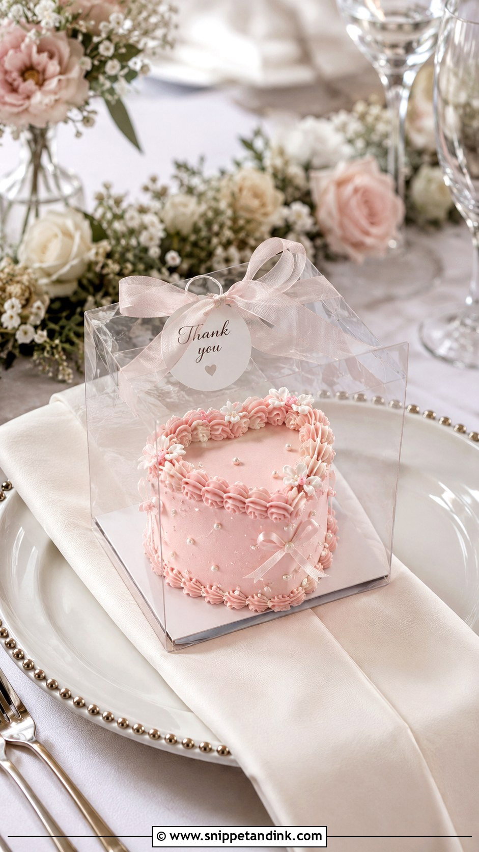 Heart Shaped Mini Cake Favors - Snippet and Ink - 20 Cake Favors for Wedding