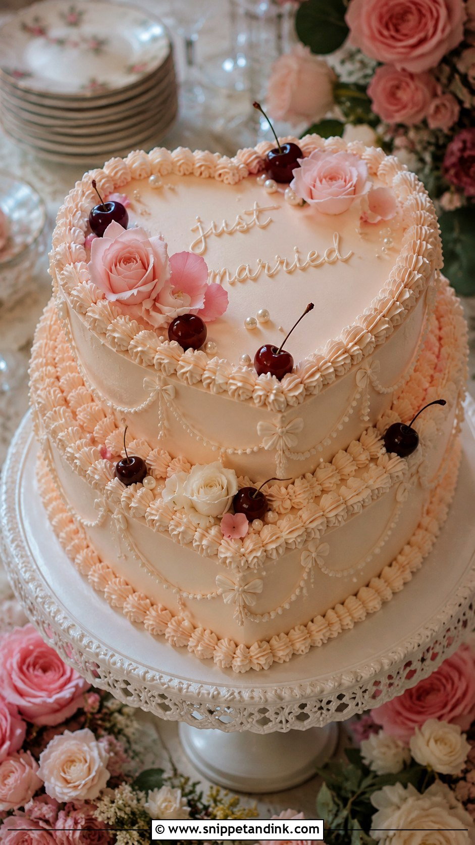Heart Shaped Wedding Cake - Snippet and Ink - 20 Elaborate Cakes for Wedding