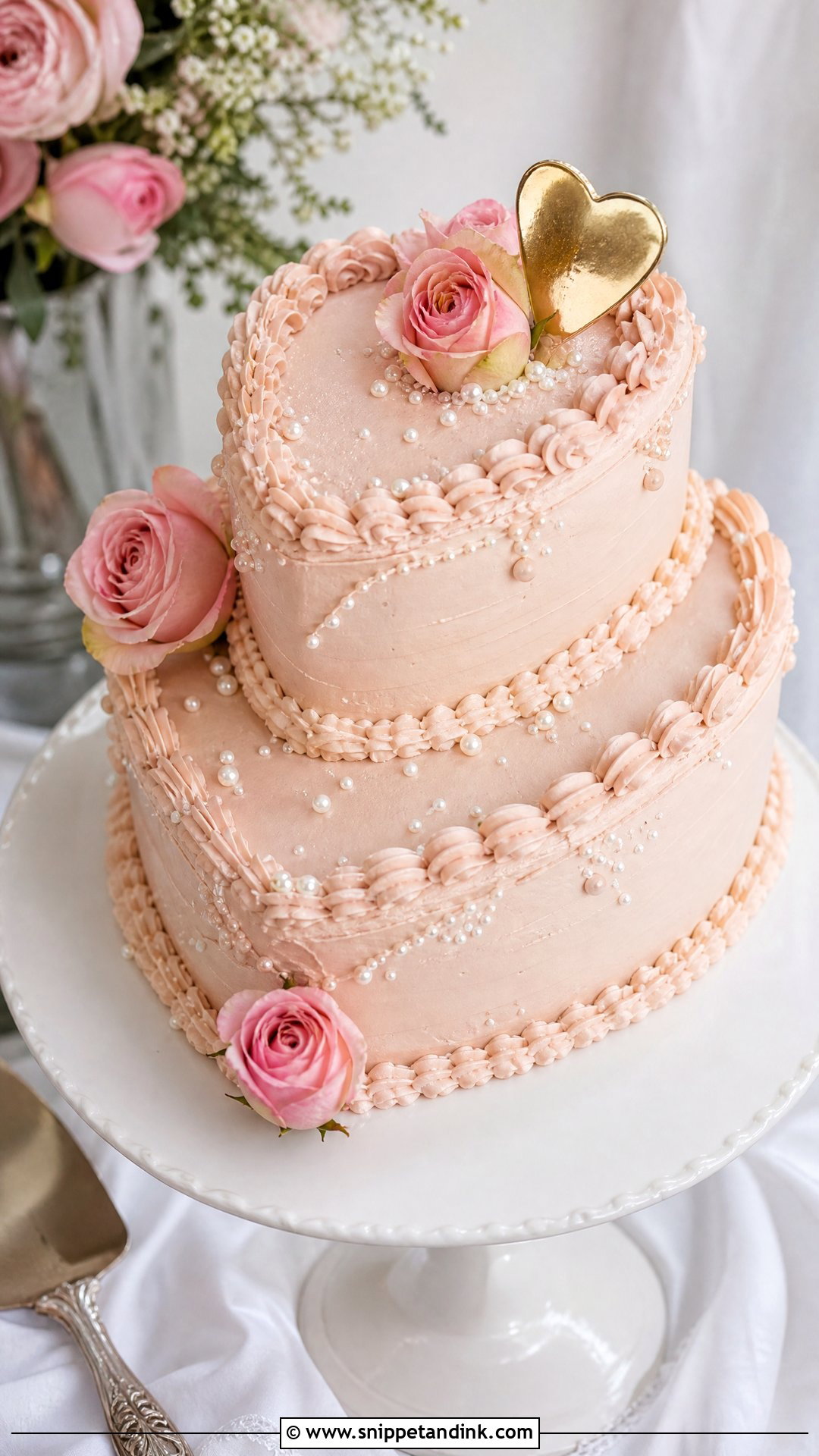Heart Shaped Wedding Cake - Snippet and Ink - 25 Love Theme Cake Ideas for Wedding