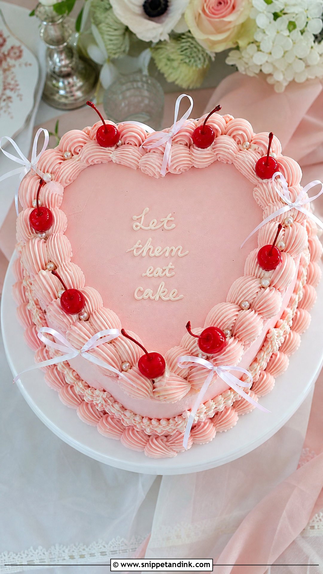Heart Shaped Wedding Cake - Snippet and Ink - 20 Let Them Eat Cake Aesthetic Ideas for Wedding