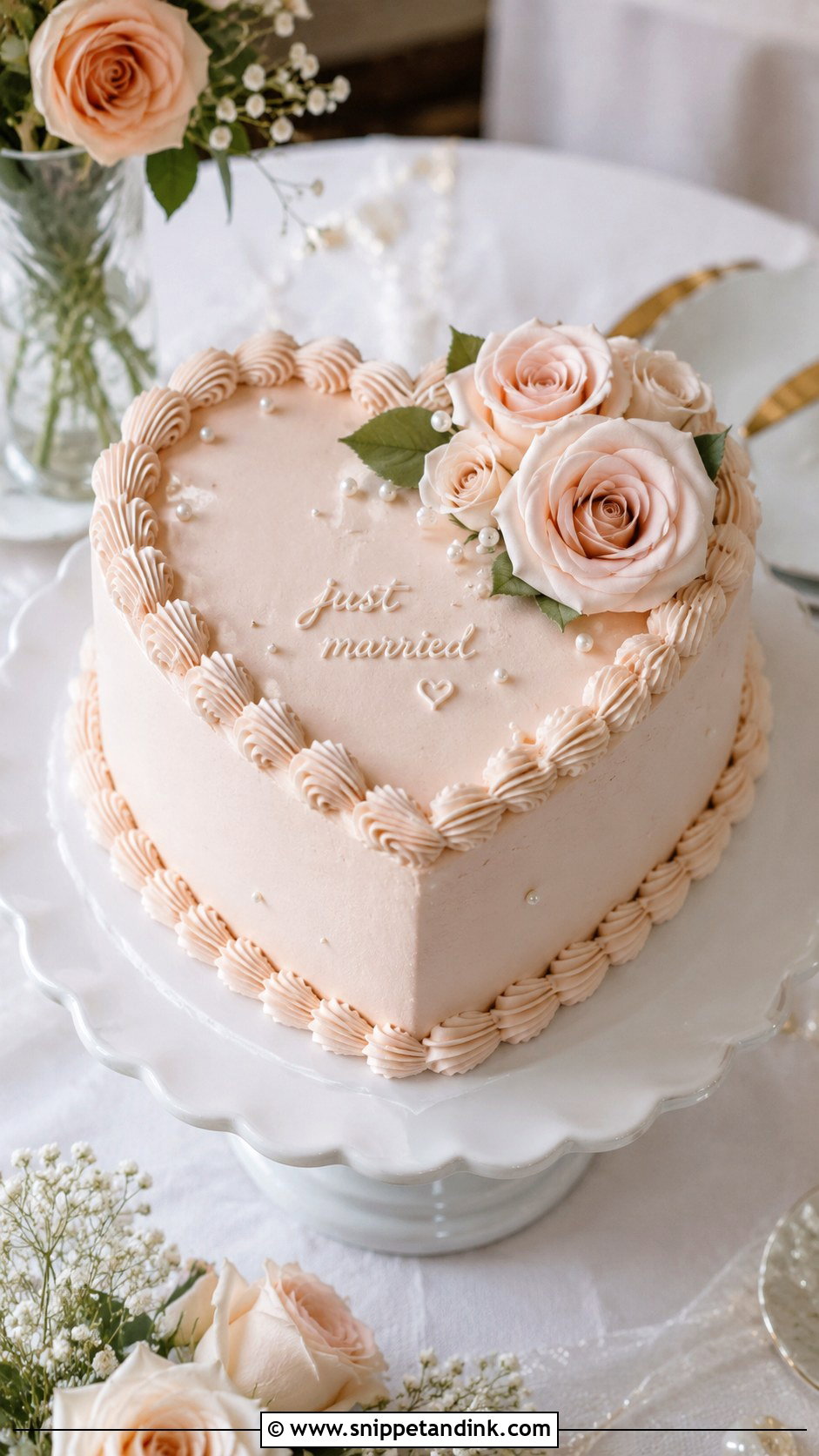 Heart Shaped Wedding Cake - Snippet and Ink - 20 Love Wedding Cake Ideas