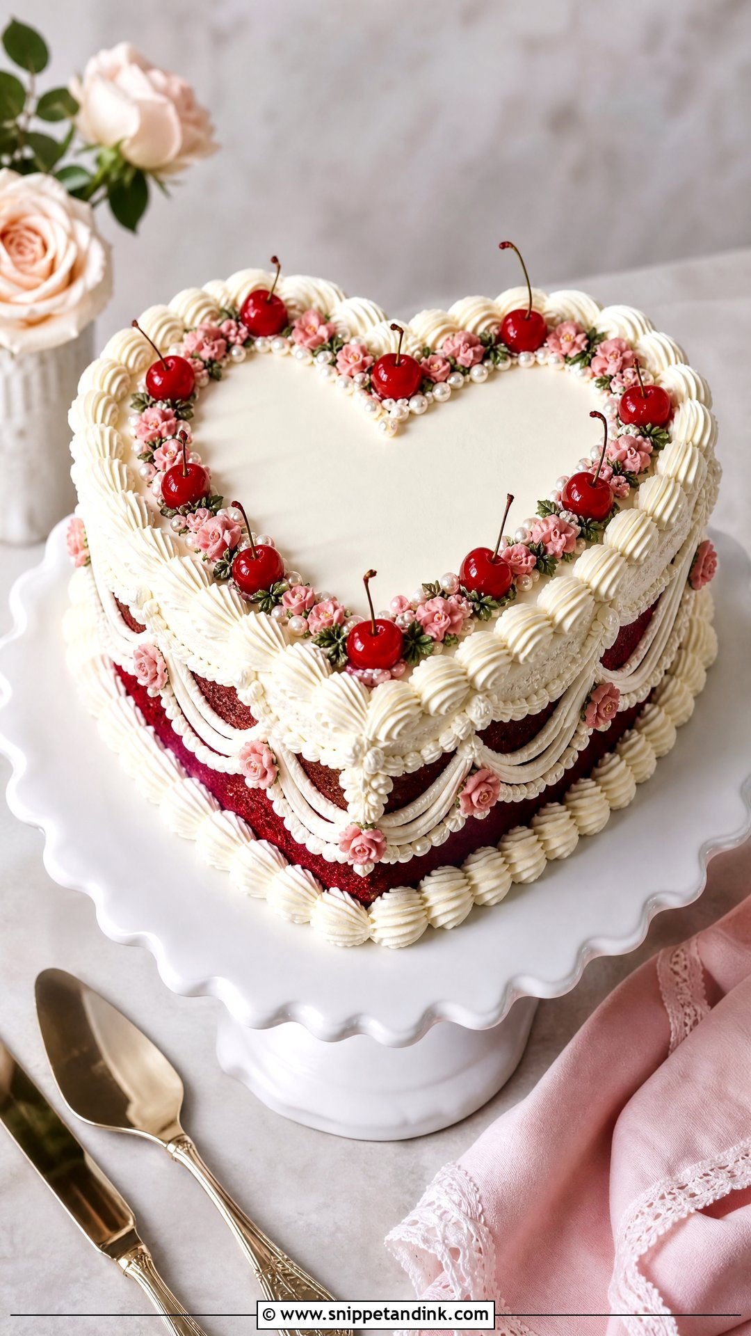 Heart Shaped Wedding Cake - Snippet and Ink - 20 Trendy Wedding Cake Ideas