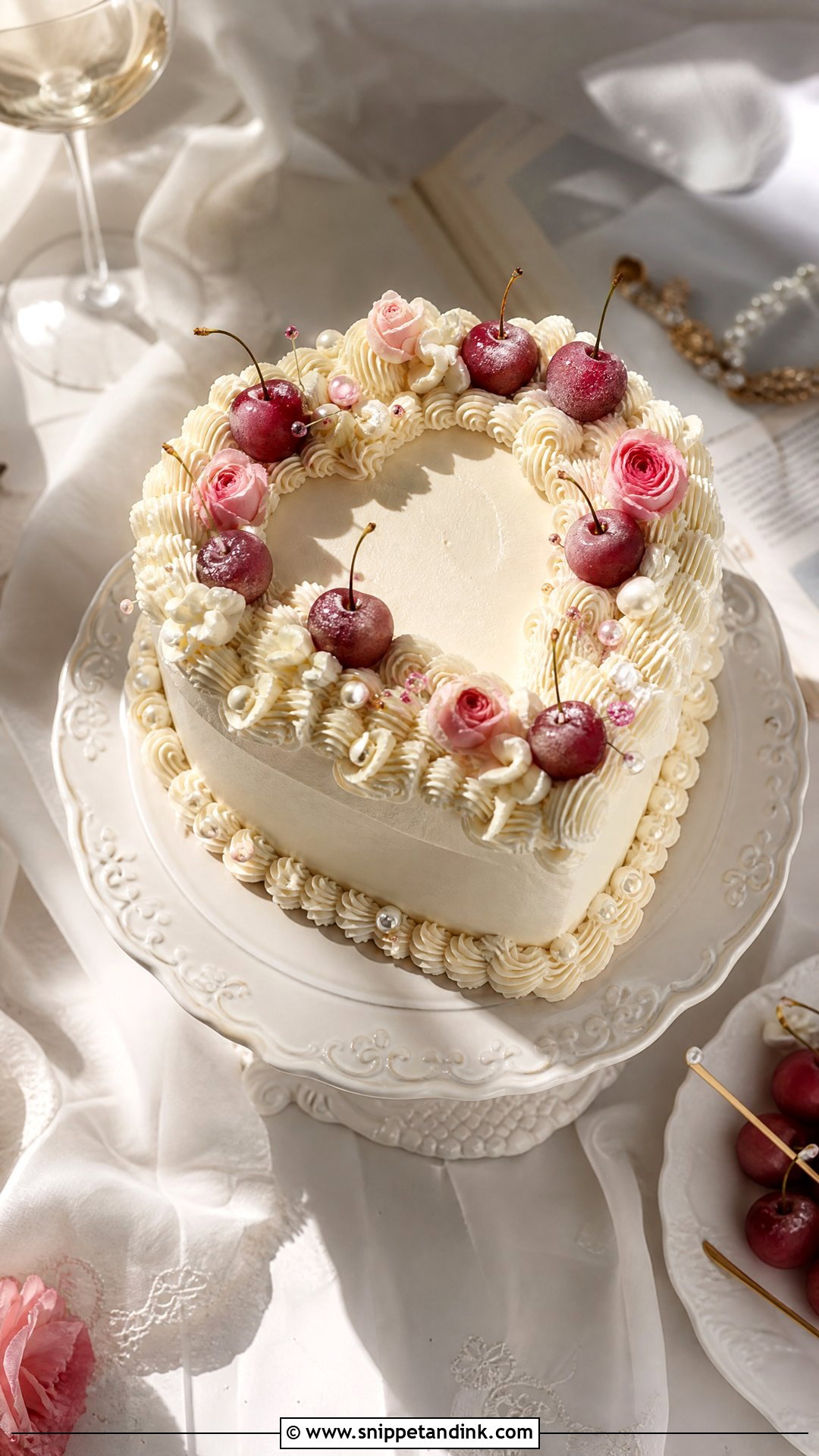 Heart Shaped Wedding Cake - Snippet and Ink - 20 Wedding Cake Inspiration