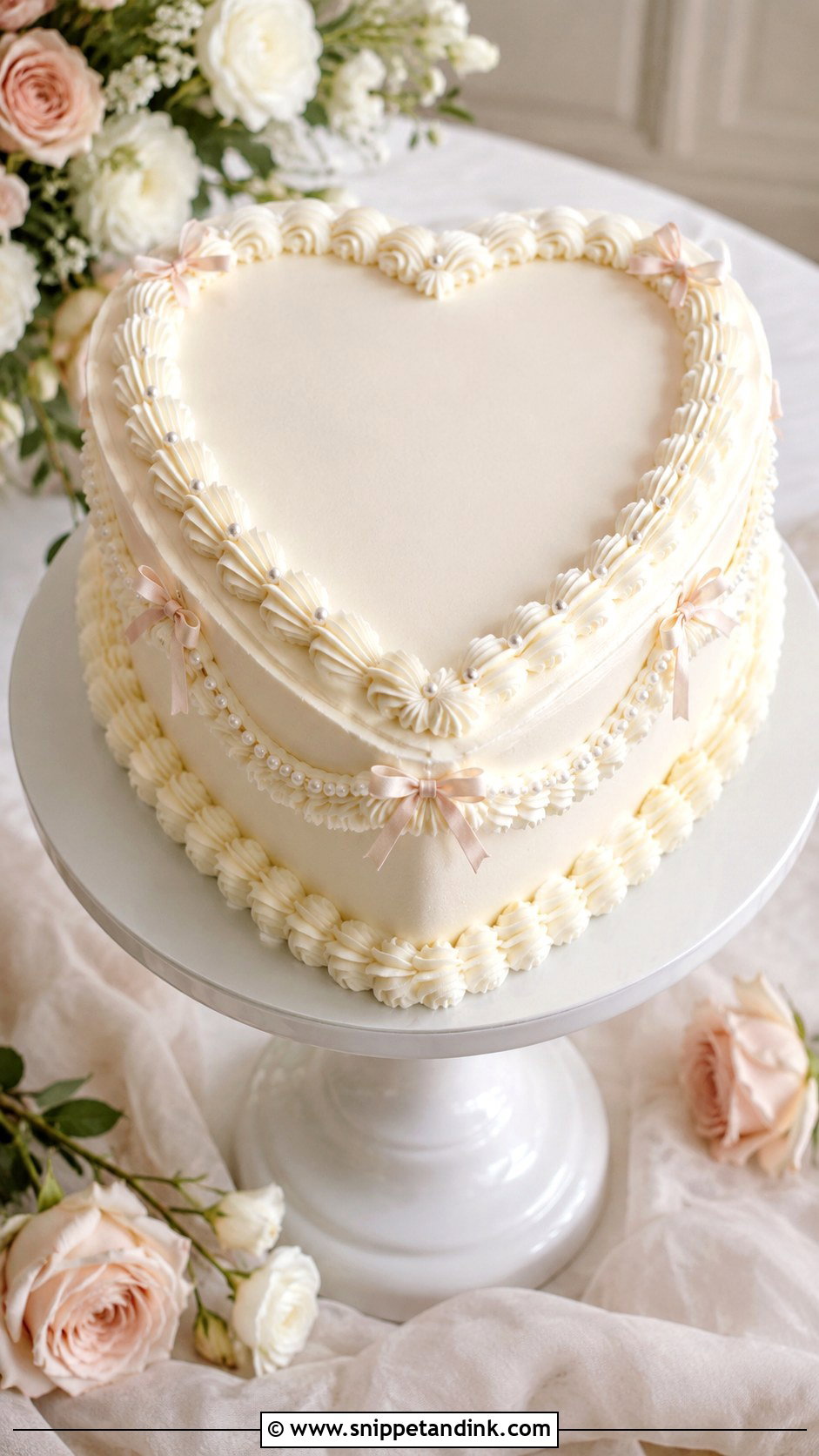 Heart Shaped Wedding Cake - Snippet and Ink - 20 Cute Cake Ideas for Wedding