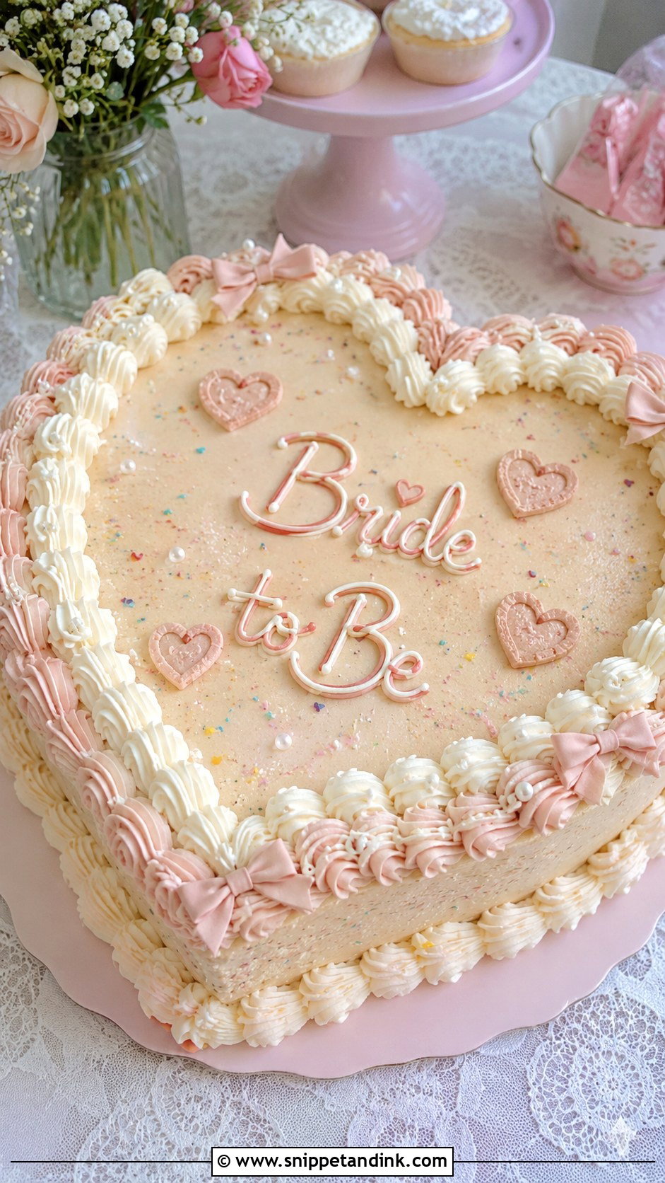 Heart Sheet Bachelorette Cake - Snippet and Ink - 25 Let Them Eat Cake Bachelorette Ideas for Wedding