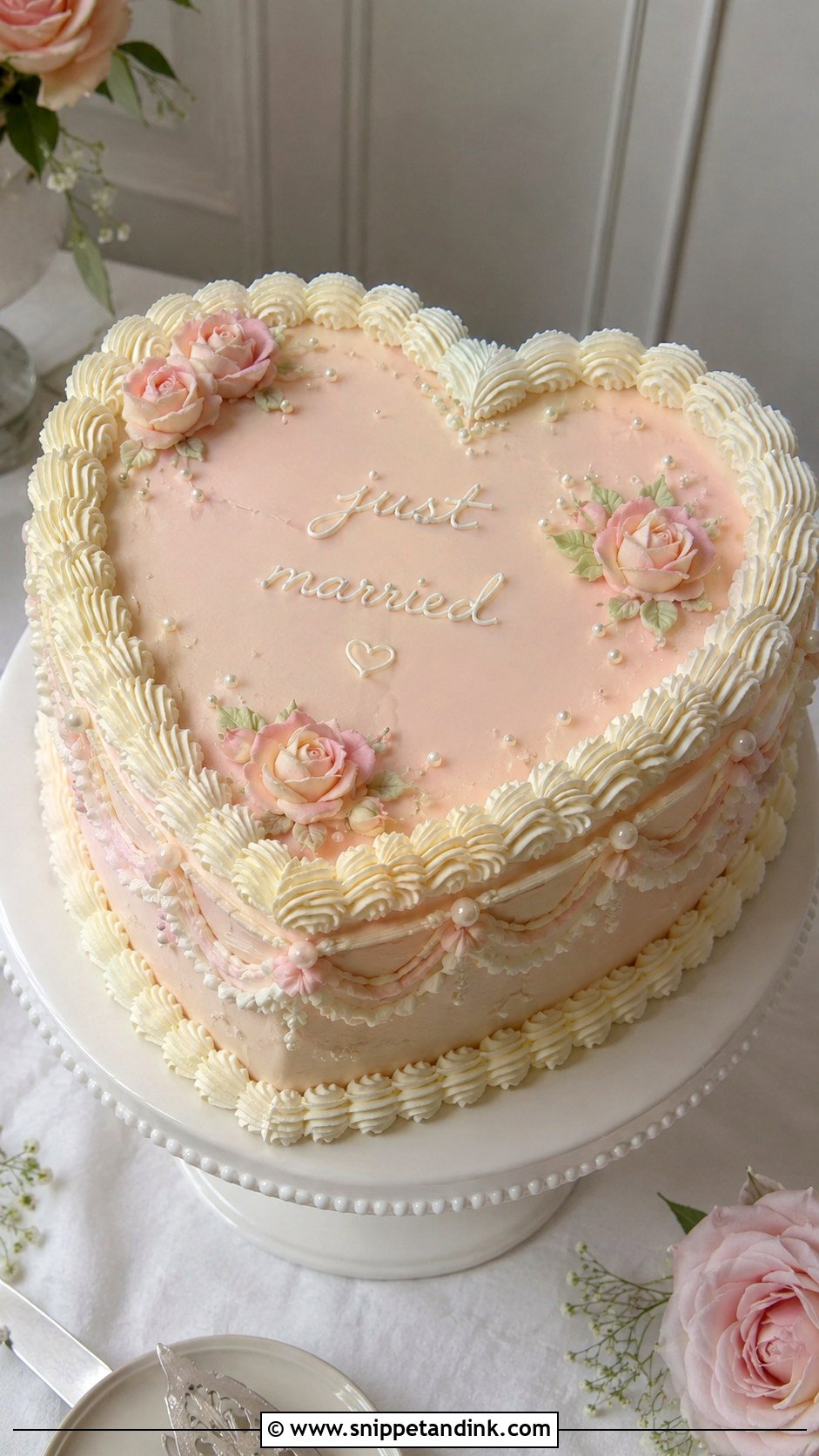 Heart Sheet Cake For Wedding - Snippet and Ink - 20 Aesthetic Sheet Cake Ideas for Wedding