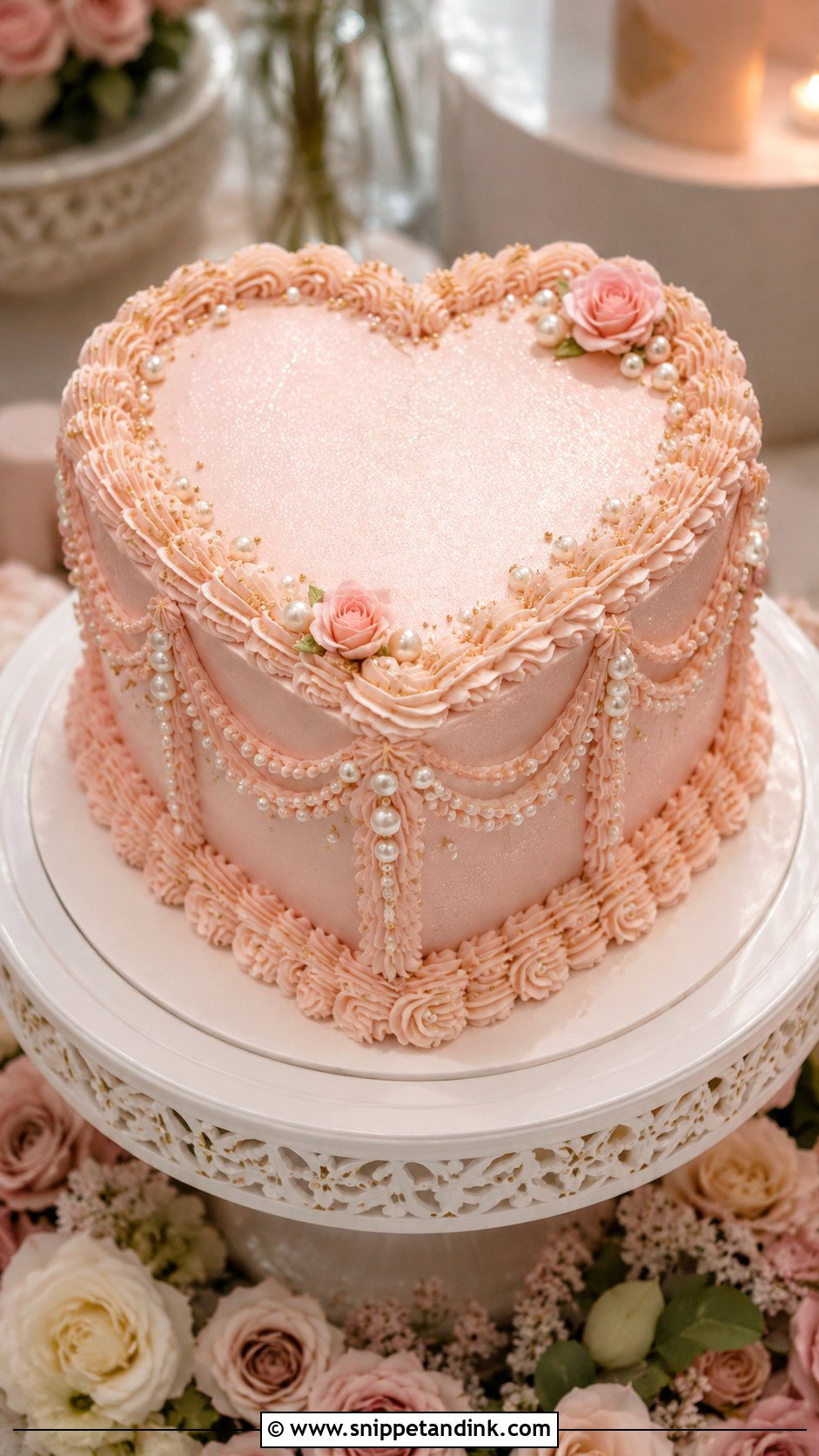 Heart Sparkle Wedding Cake - Snippet and Ink - 30 Sparkle Wedding Cake Ideas
