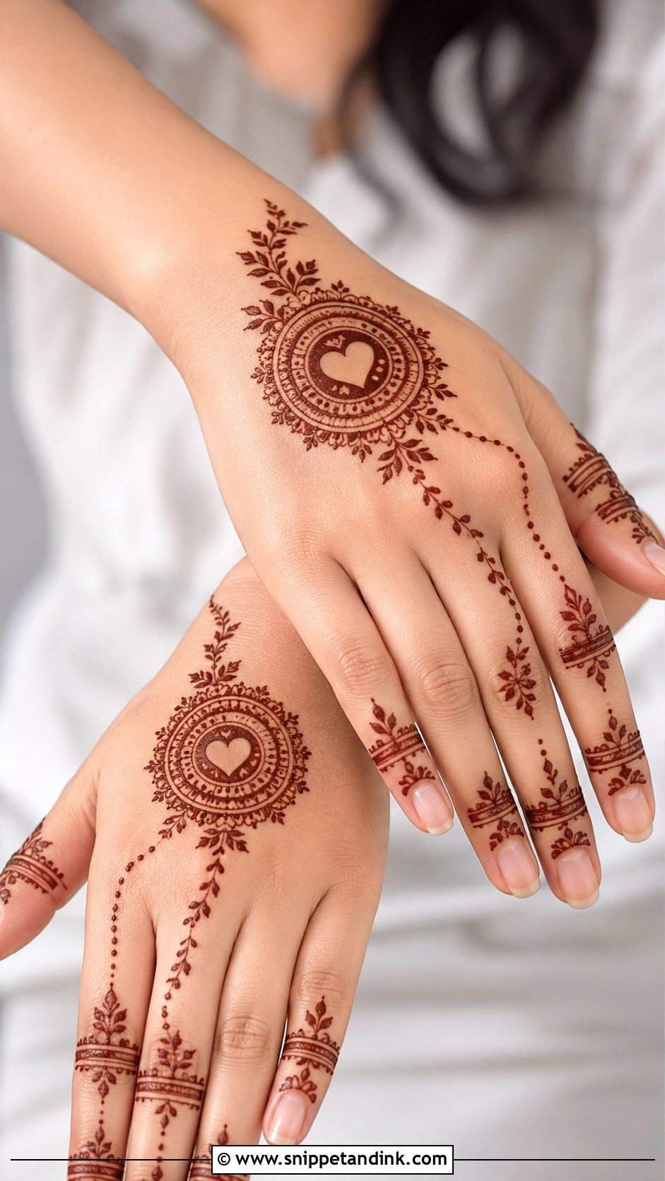 Heart Tikki Mehndi Design - Snippet and Ink - 35 Tikki Mehndi Design Ideas
