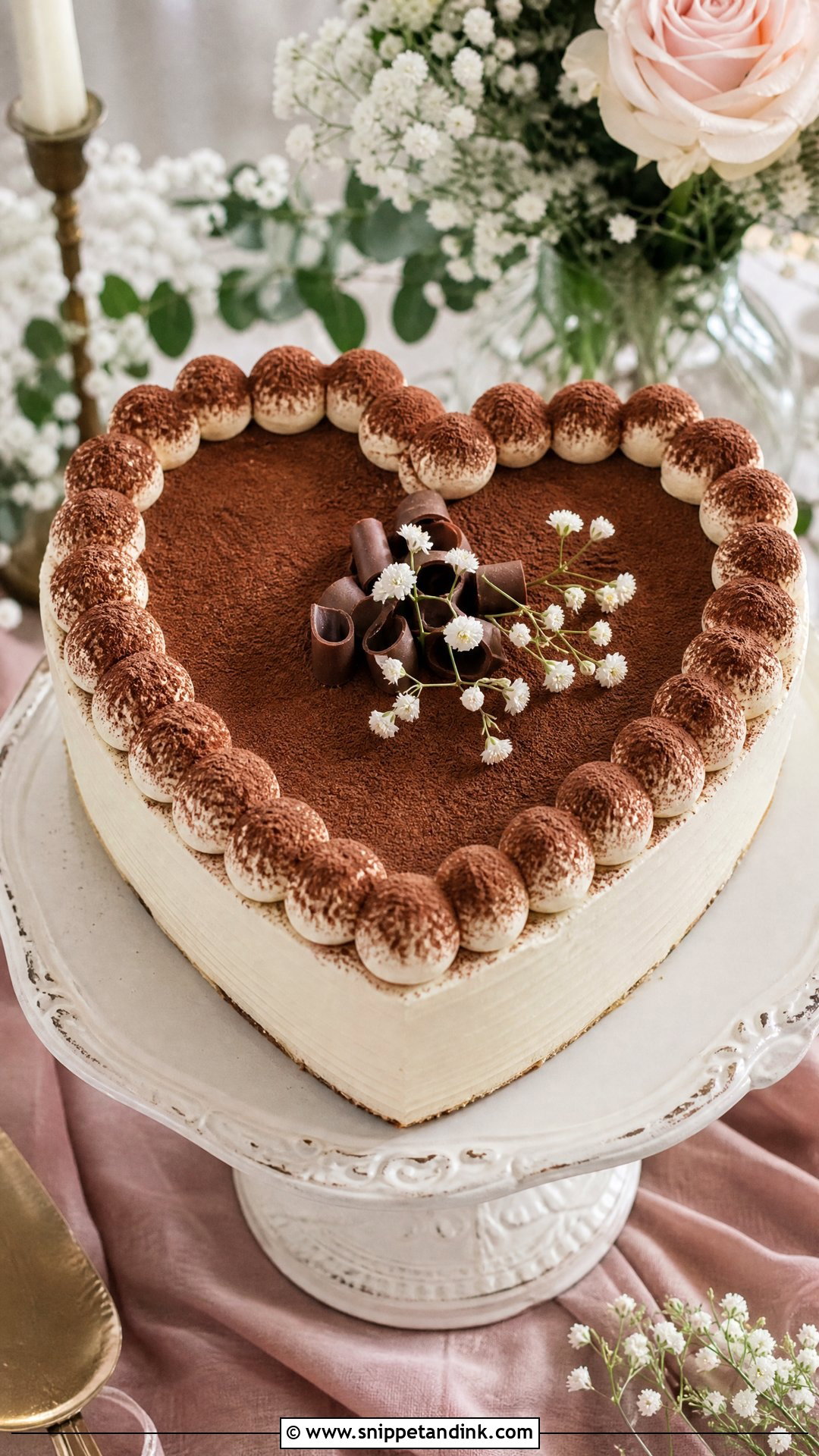 Heart Tiramisu Wedding Cake - Snippet and Ink - 25 Tiramisu Wedding Cake Ideas