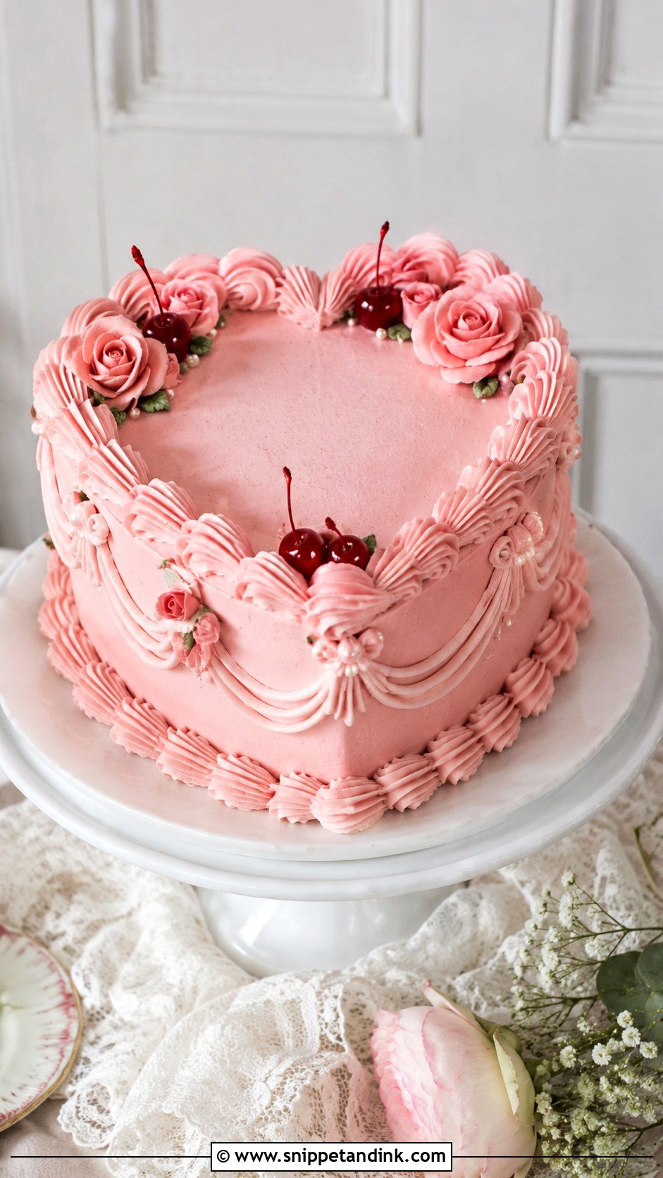 Heart Wedding Cake - Snippet and Ink - 25 Cake and Cupcakes Ideas for Wedding