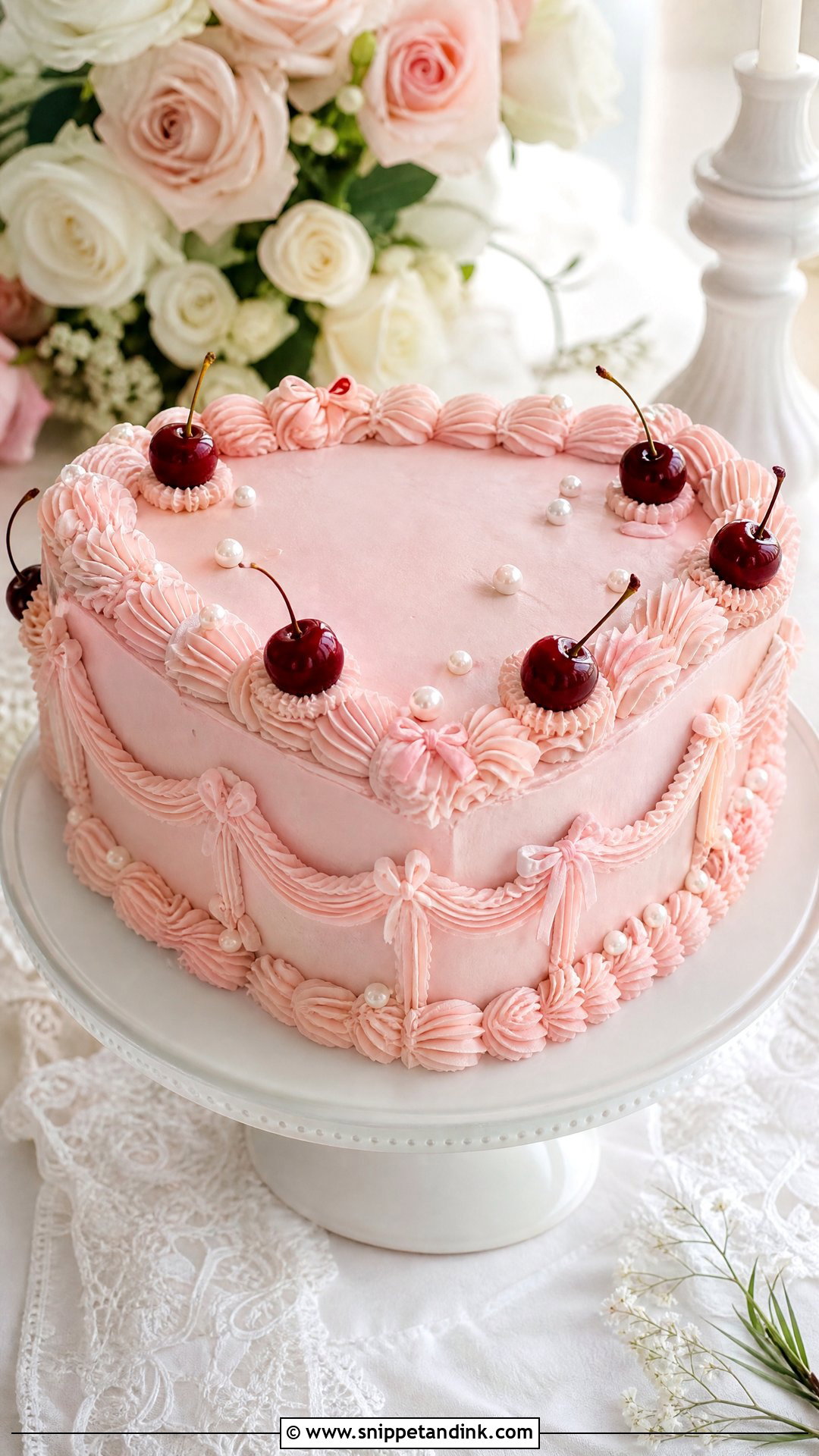 Heart Wedding Cake - Snippet and Ink - 25 Trending Wedding Cakes