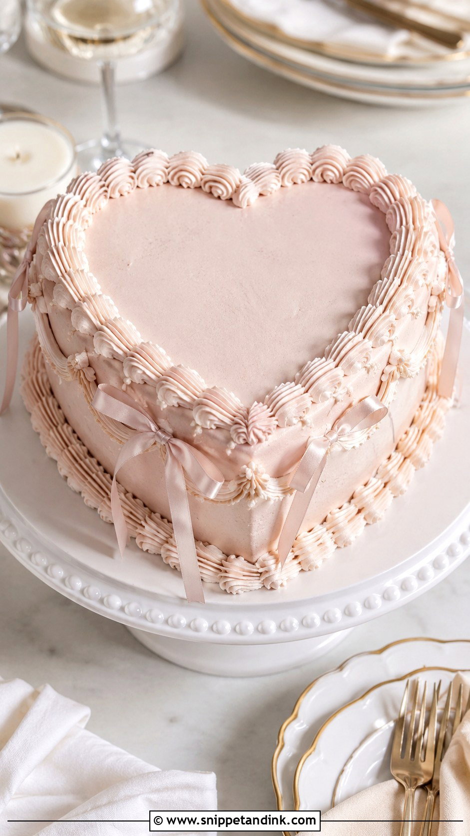 Heart Wedding Cake - Snippet and Ink - 25 Wedding Cakes No Flowers