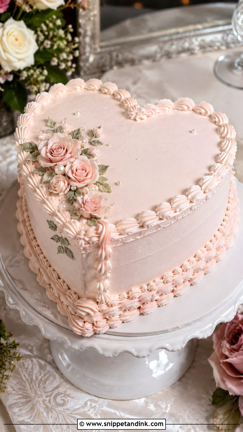 Heart Wedding Cake - Snippet and Ink - 30 Elegant Wedding Cake Ideas
