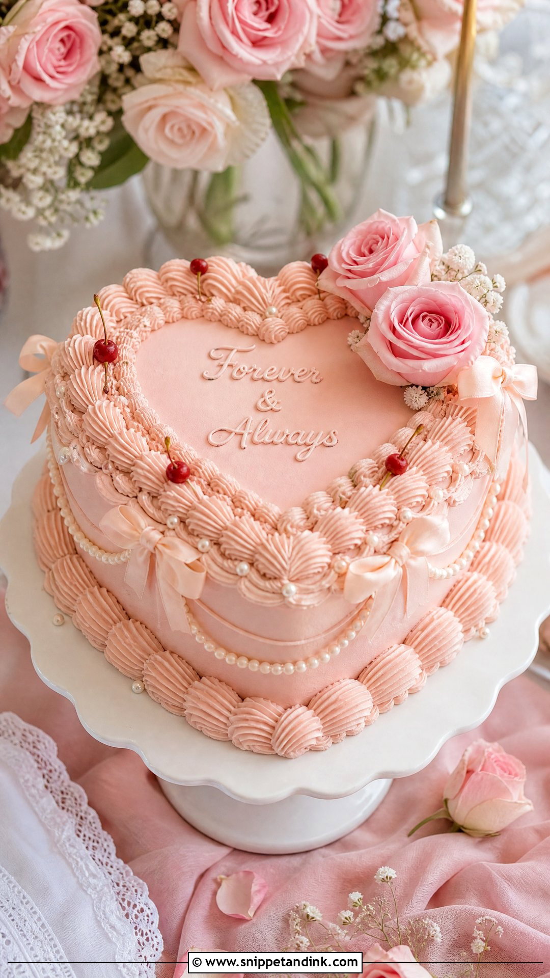 Heart Wedding Cake - Snippet and Ink - 30 Wedding Cake Ideas