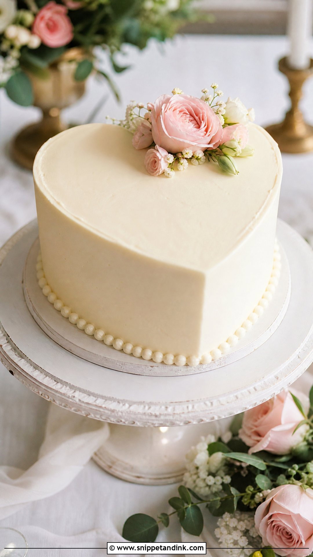 Heart Wedding Cake - Snippet and Ink - 20 Minimal Wedding Cake Ideas