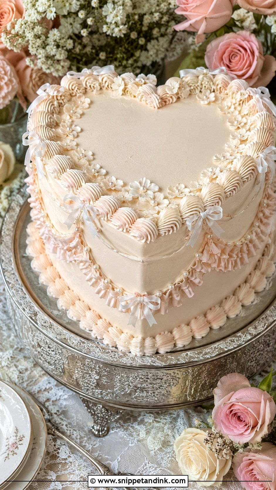 Heart Wedding Cake - Snippet and Ink - 20 Non Tiered Wedding Cake Ideas