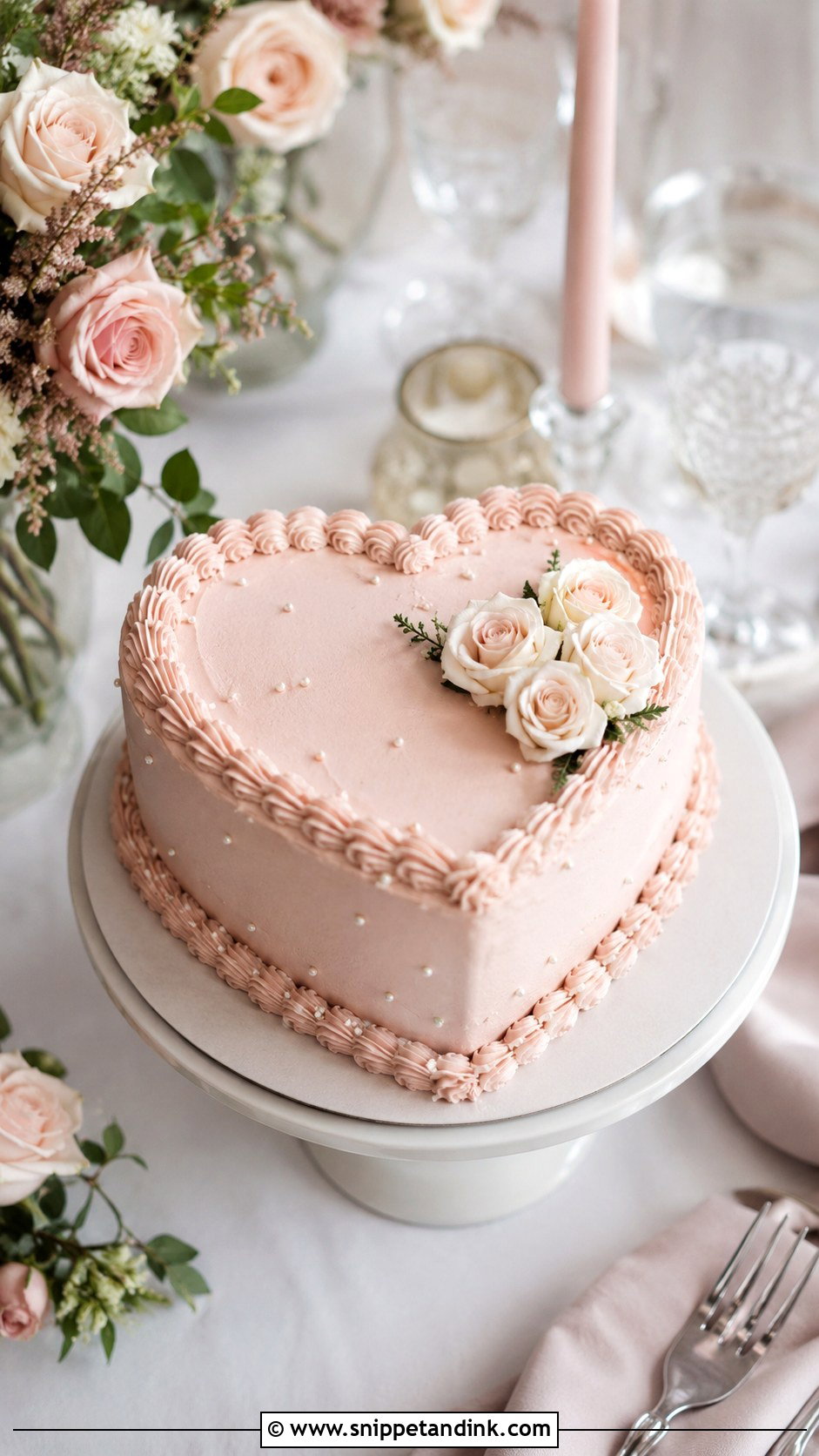 Heart Wedding Cake - Snippet and Ink - 20 Simple Deco Cake Ideas for Wedding