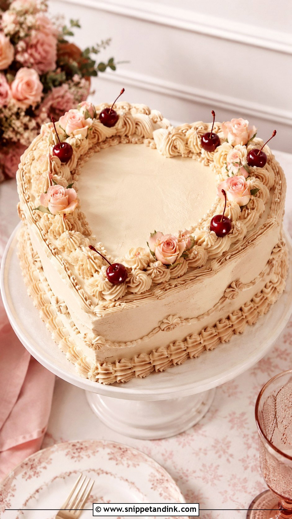 Heart Wedding Cake - Snippet and Ink - 20 Wedding Cake Decoration Ideas