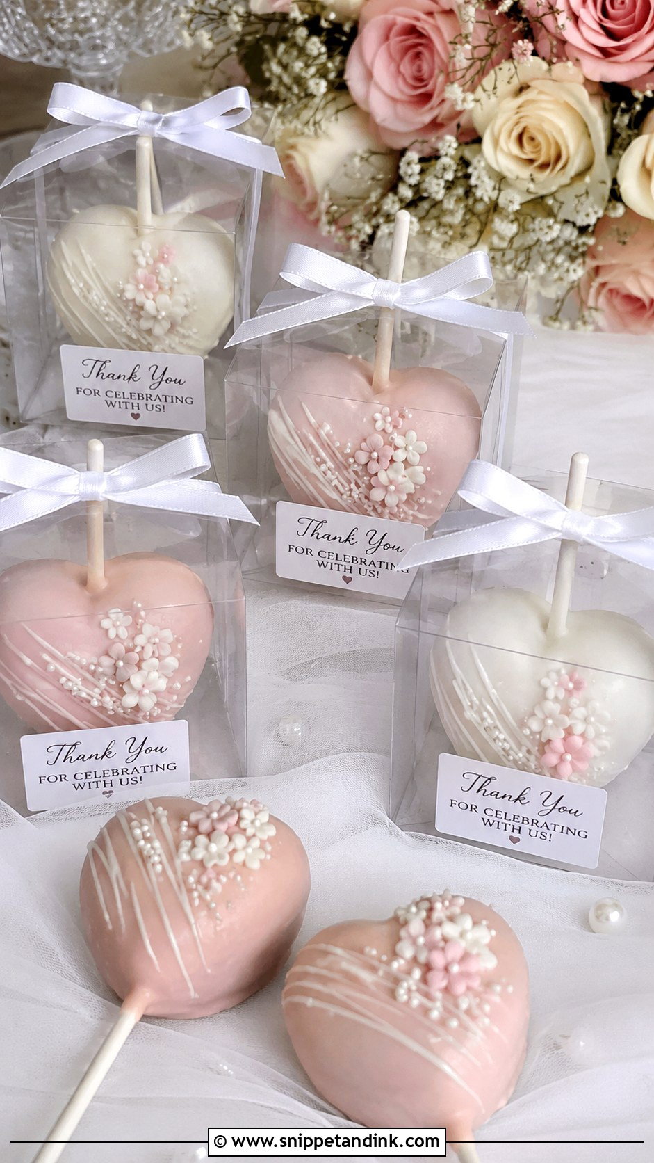 Heart Wedding Cake Pops - Snippet and Ink - 30 Cake Pops Ideas for Wedding
