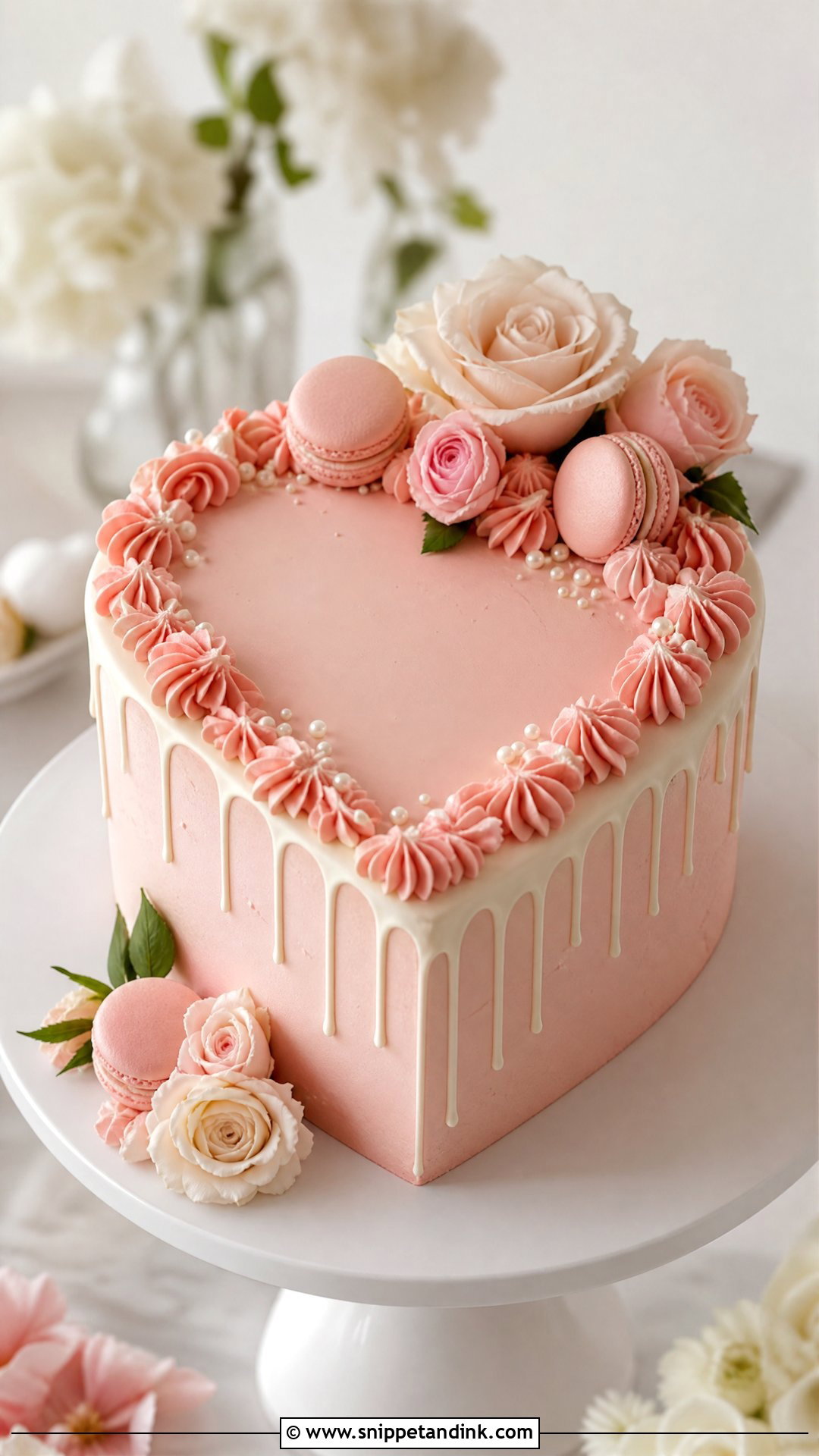 Heart Wedding Cake With Drip - Snippet and Ink - 25 Hearts Cake Ideas for Wedding