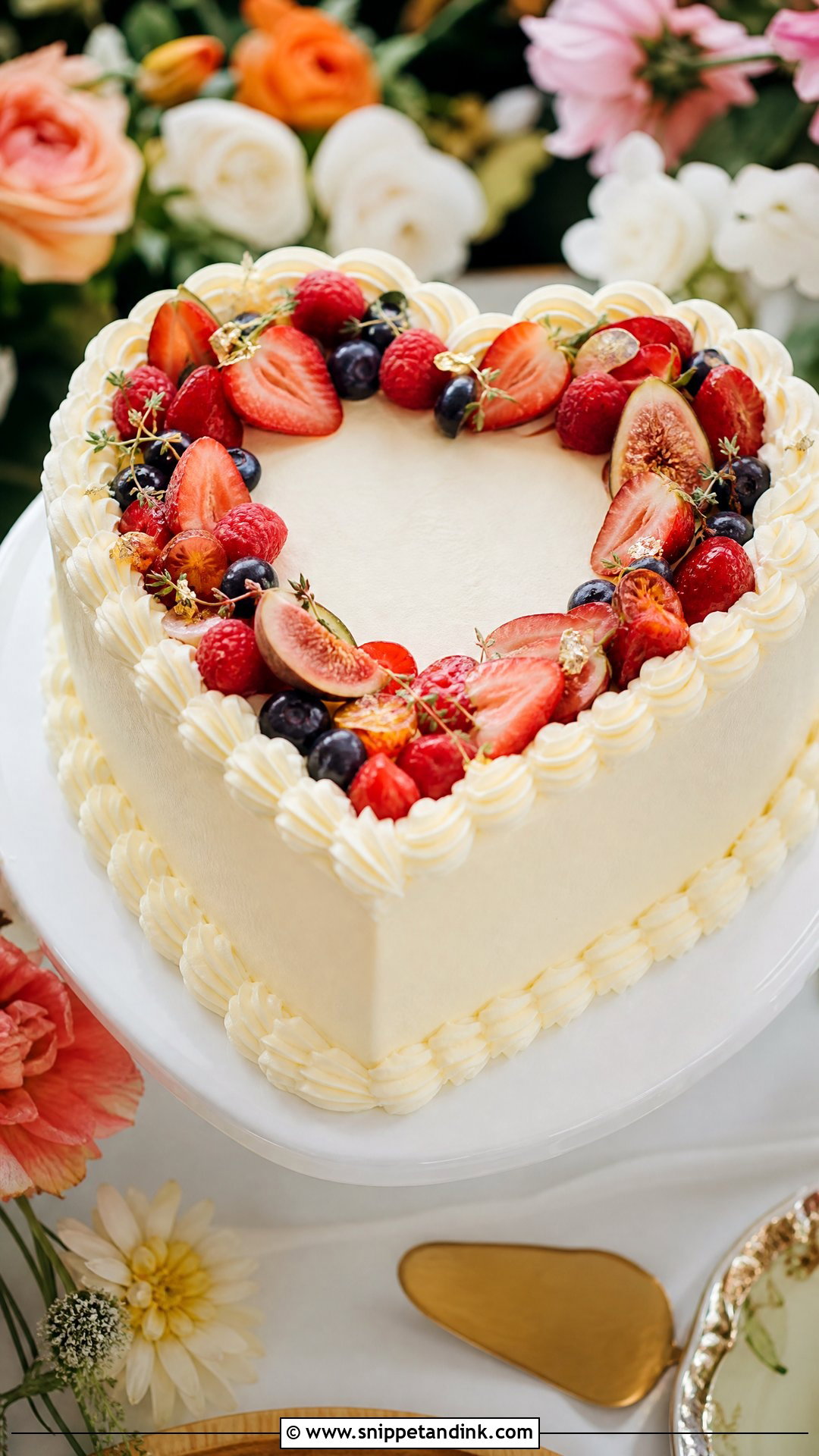 Heart Wedding Cake With Fruit - Snippet and Ink - 25 Hearts Cake Ideas for Wedding