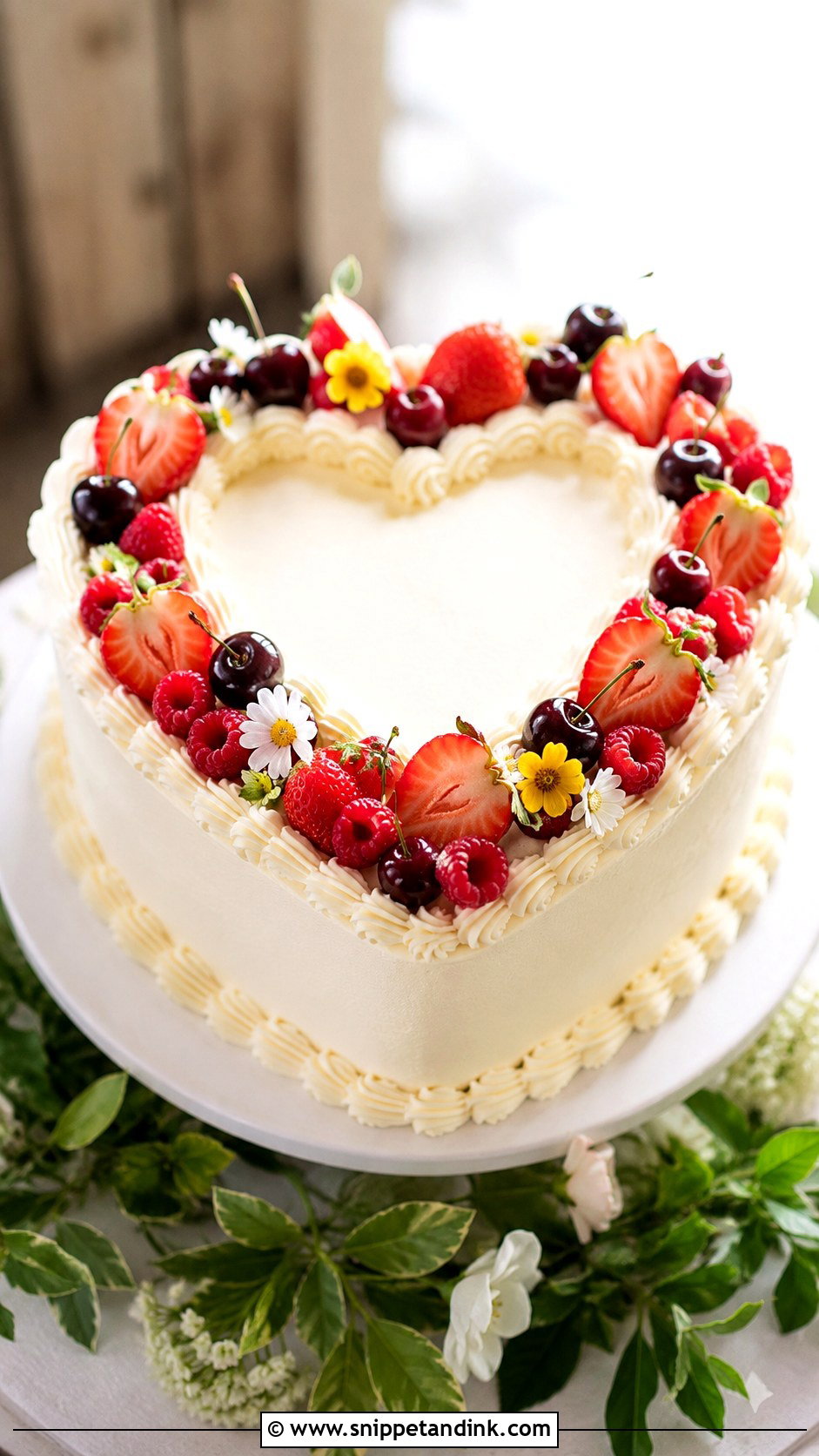 Heart Wedding Cake With Fruit - Snippet and Ink - 20 Heart Wedding Cake Ideas