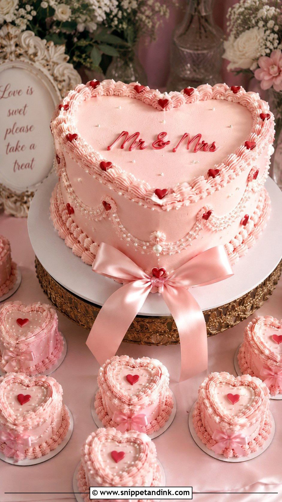 Heart Wedding Cake With Mini Cakes - Snippet and Ink - 25 Wedding Cake with Mini Cakes