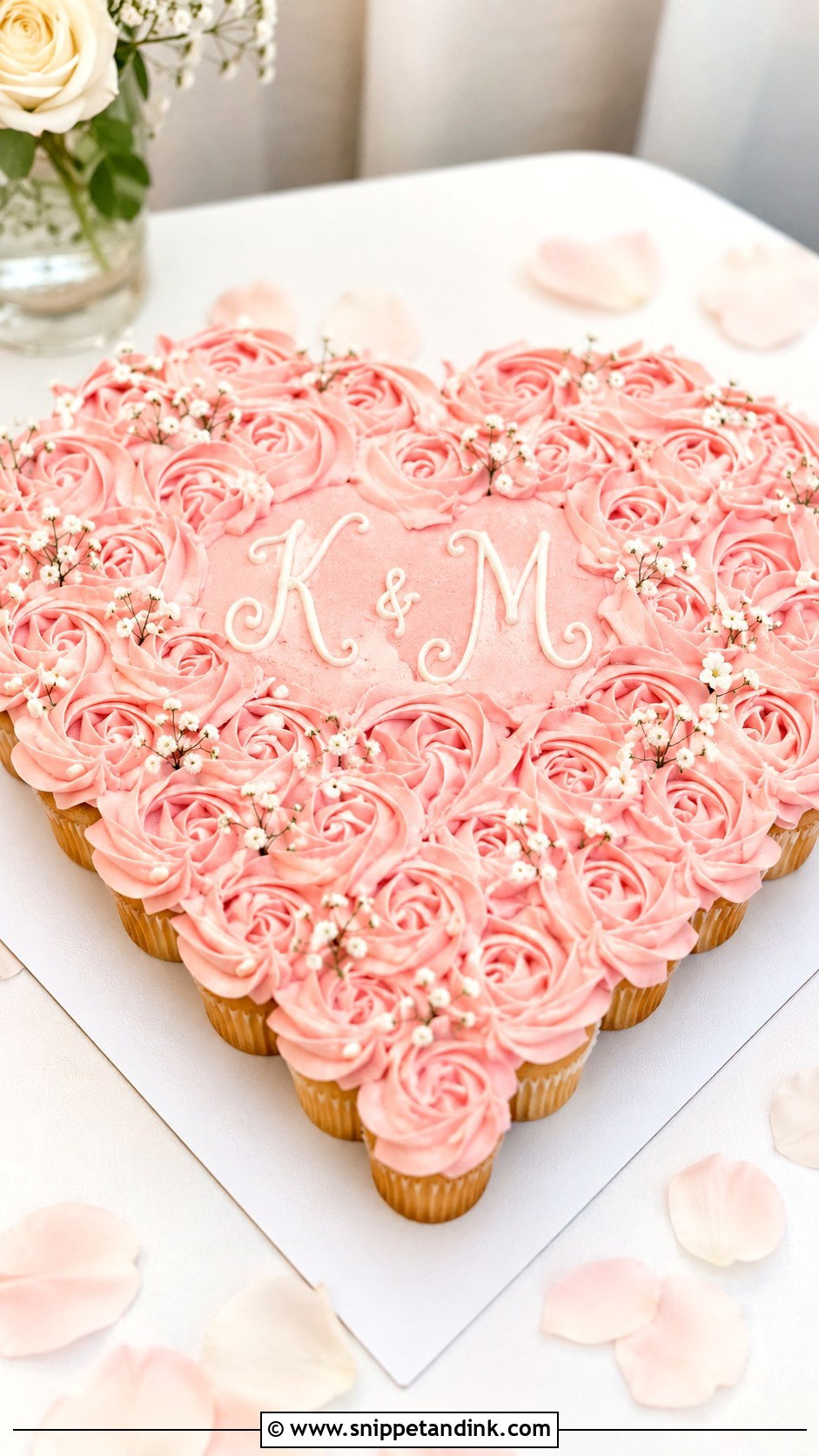 Heart Wedding Cupcake Cake - Snippet and Ink - 20 Large Cupcake Cakes for Wedding