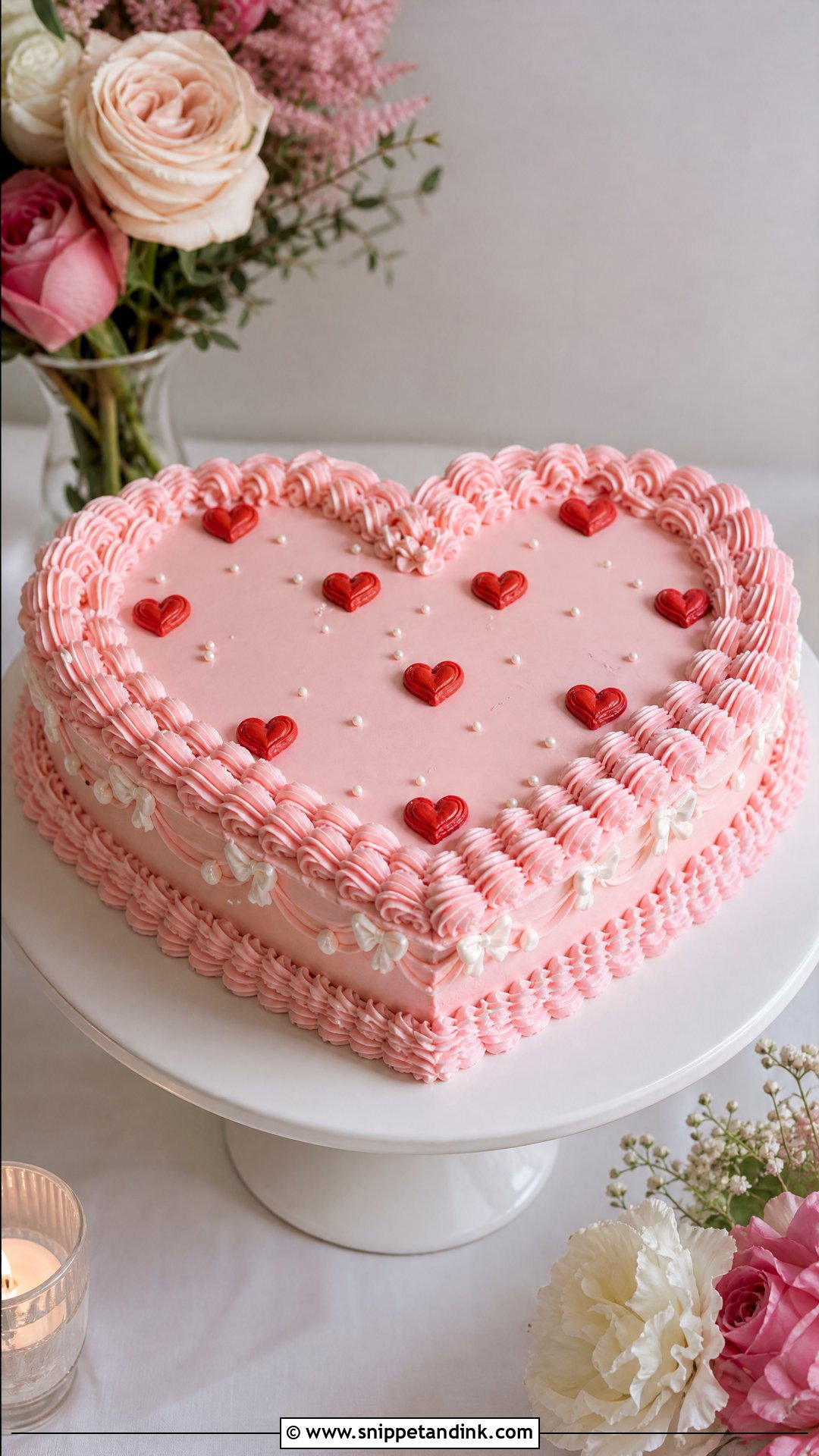 Heart Wedding Sheet Cake - Snippet and Ink - 20 Wedding Sheet Cake Ideas